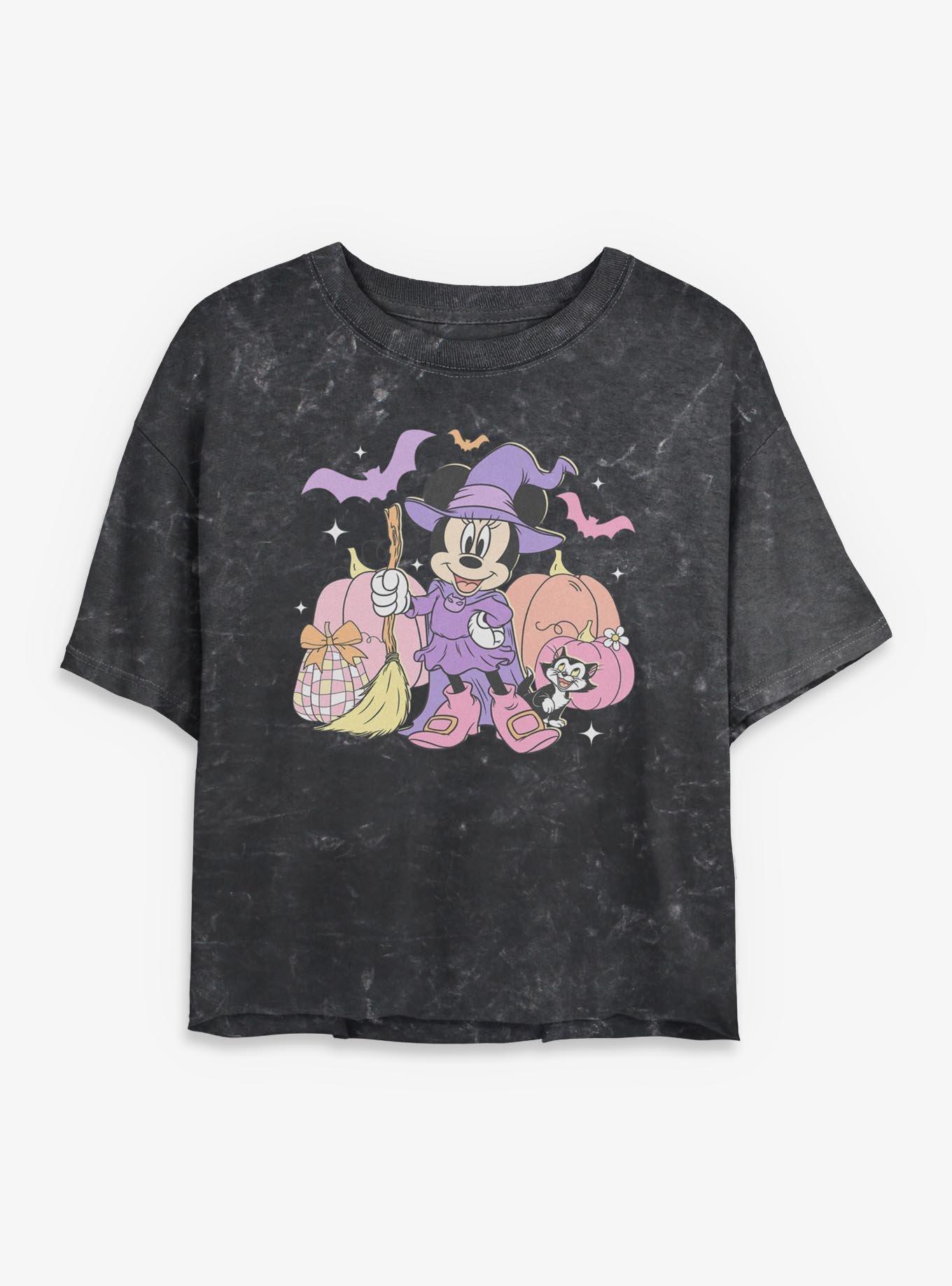 Disney Minnie Mouse Spooky Cutie Girls Mineral Wash Crop T-Shirt, , hi-res