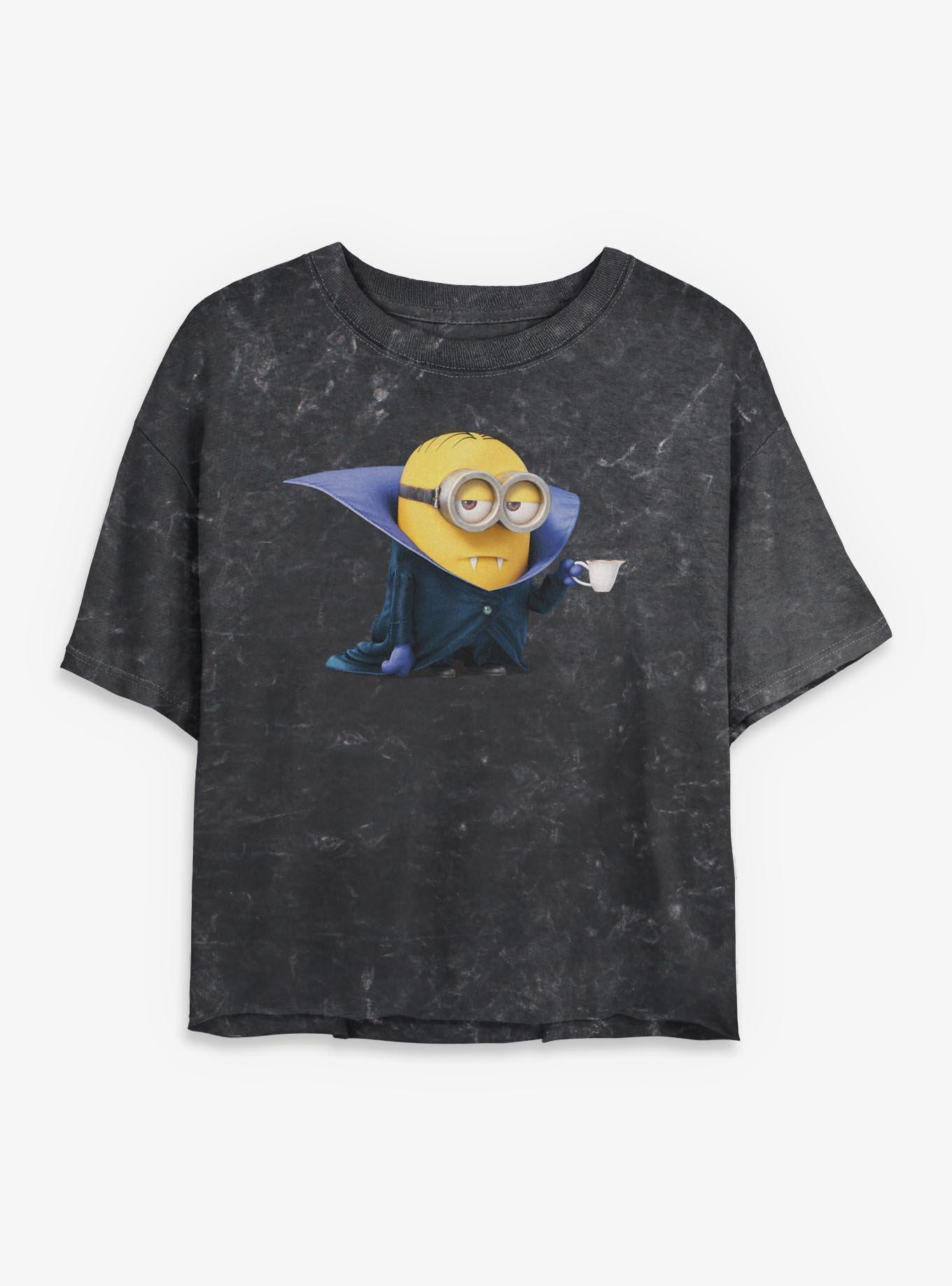 Minions Vampire Minion Girls Mineral Wash Crop T-Shirt, , hi-res