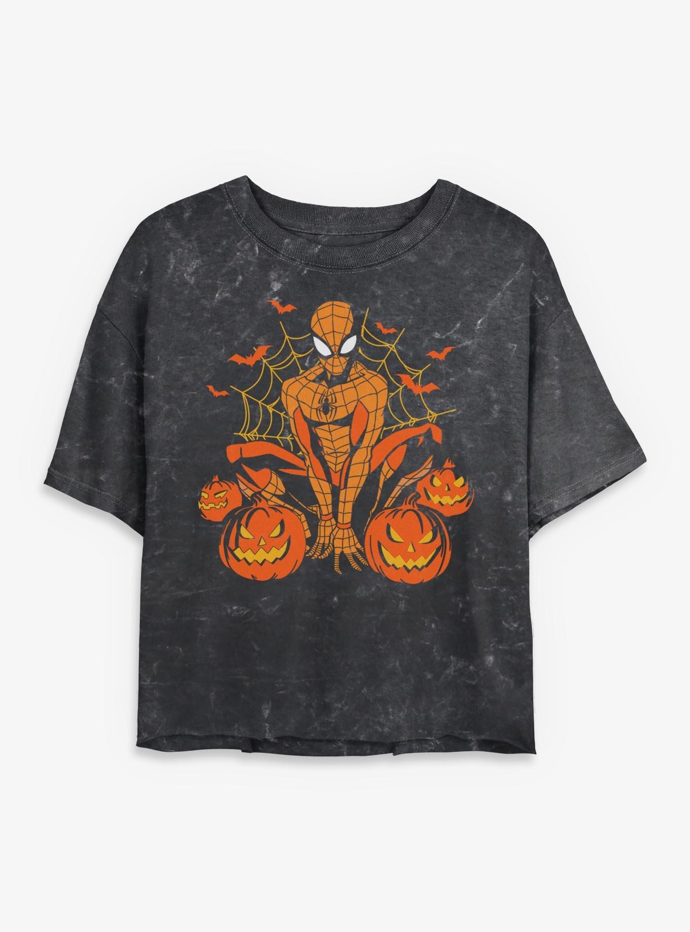 Marvel Spider-Man Spideyween Girls Mineral Wash Crop T-Shirt, , hi-res