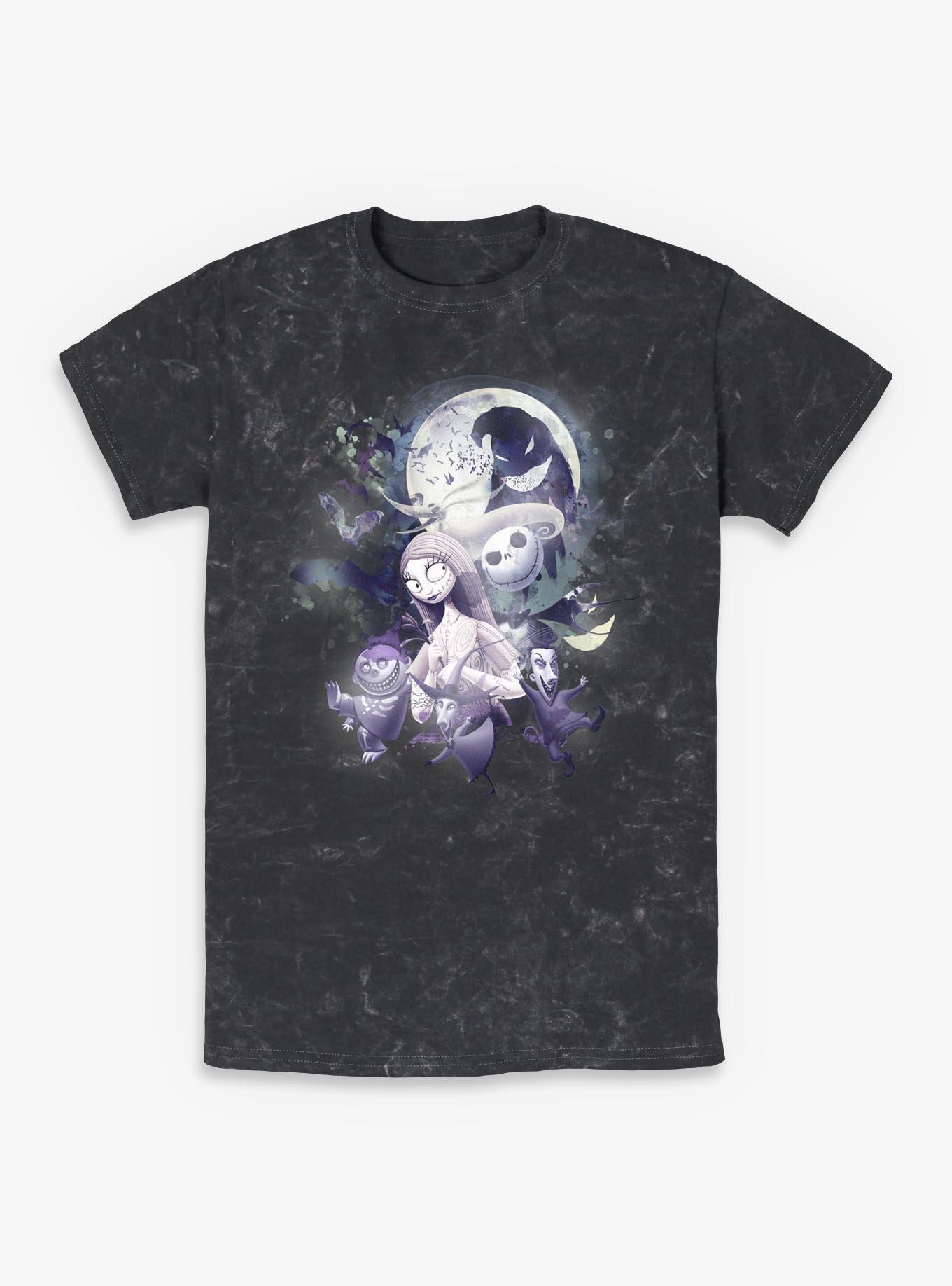 The Nightmare Before Christmas Under The Moonlight Group Mineral Wash T-Shirt, , hi-res