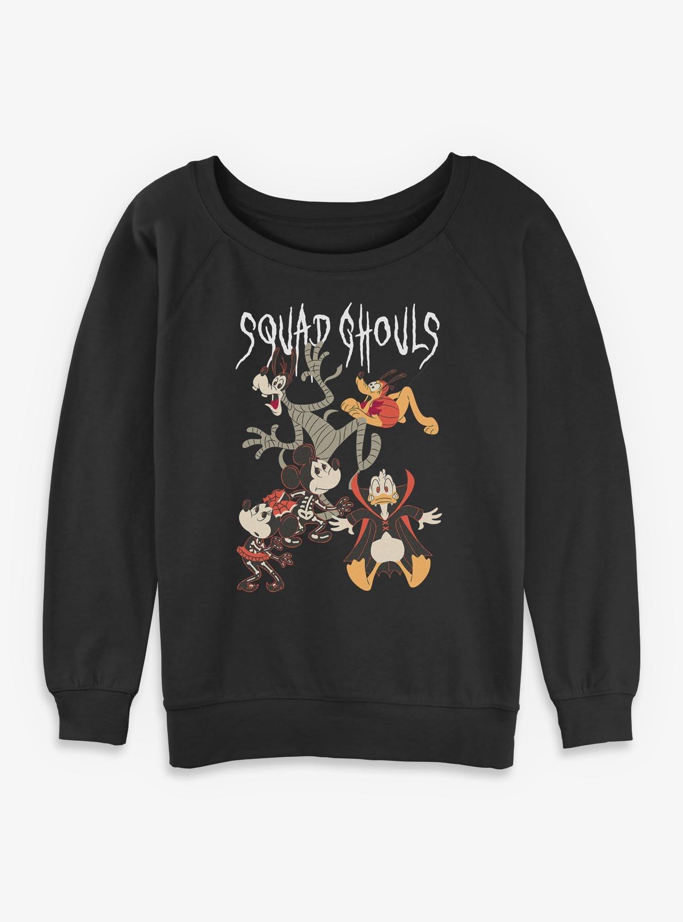 Disney Mickey Mouse & Friends Spooky Squad Ghouls Womens Slouchy Sweatshirt, , hi-res