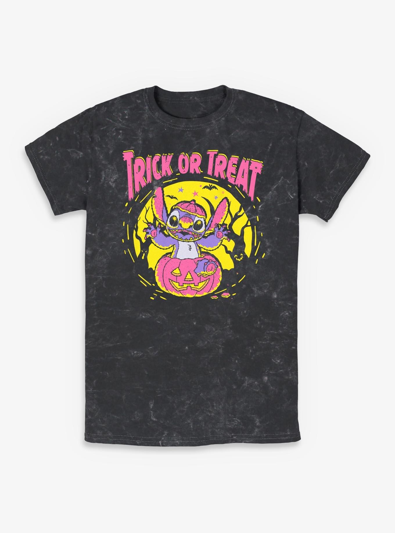 Disney Lilo & Stitch Spooky Trick Or Treat Stitch Mineral Wash T-Shirt, , hi-res
