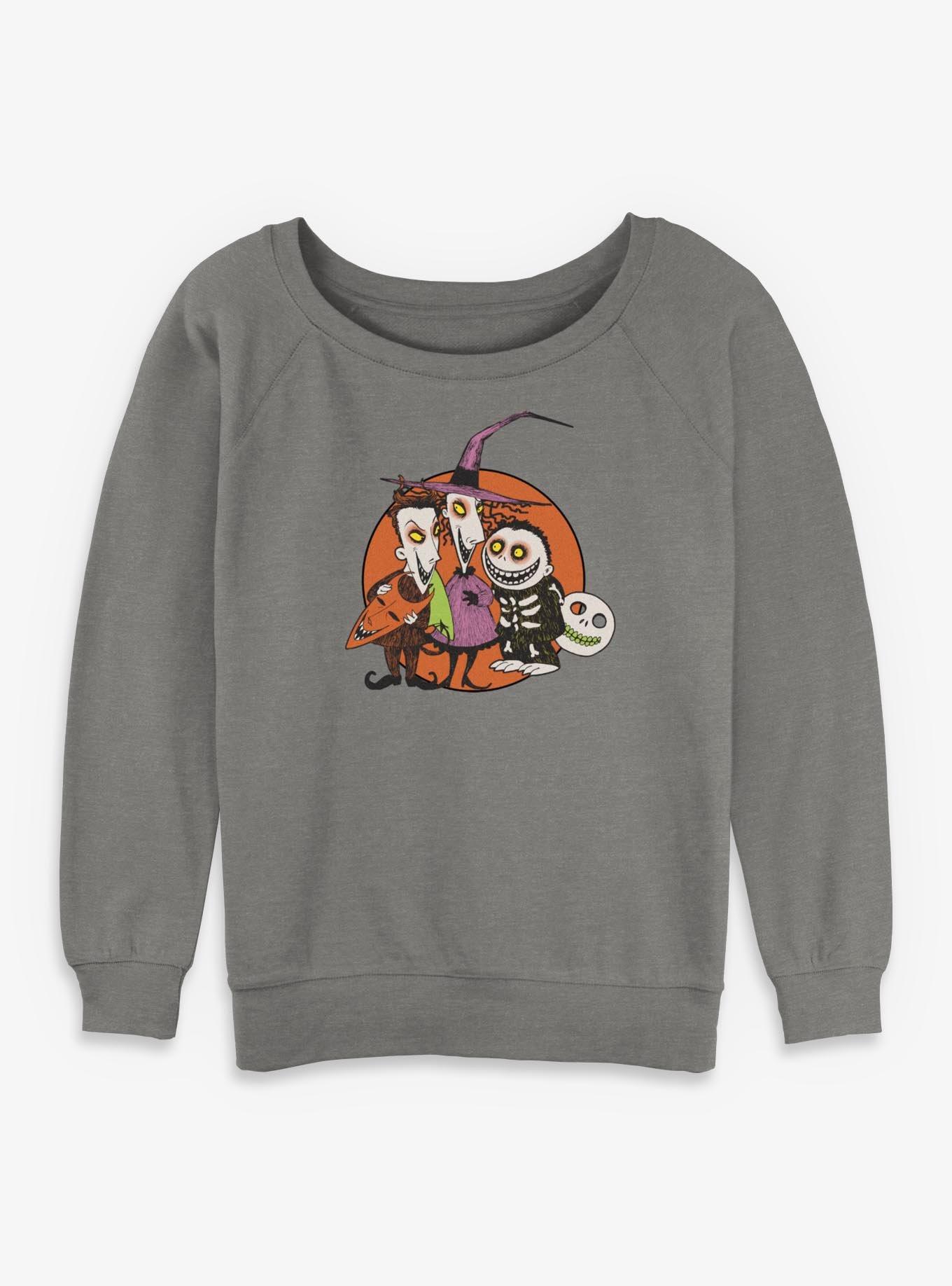 The Nightmare Before ChristmasTroublemakers Trio Lock Shock Barrel Womens Slouchy Sweatshirt, , hi-res