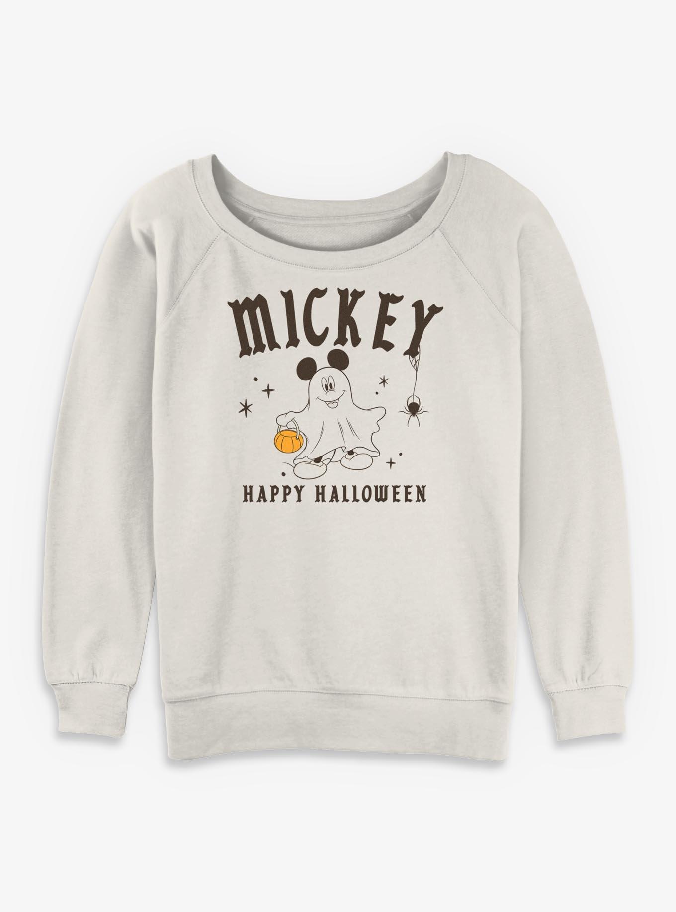 Disney Mickey Mouse Happy Halloween Ghost Spirits Womens Slouchy Sweatshirt, , hi-res