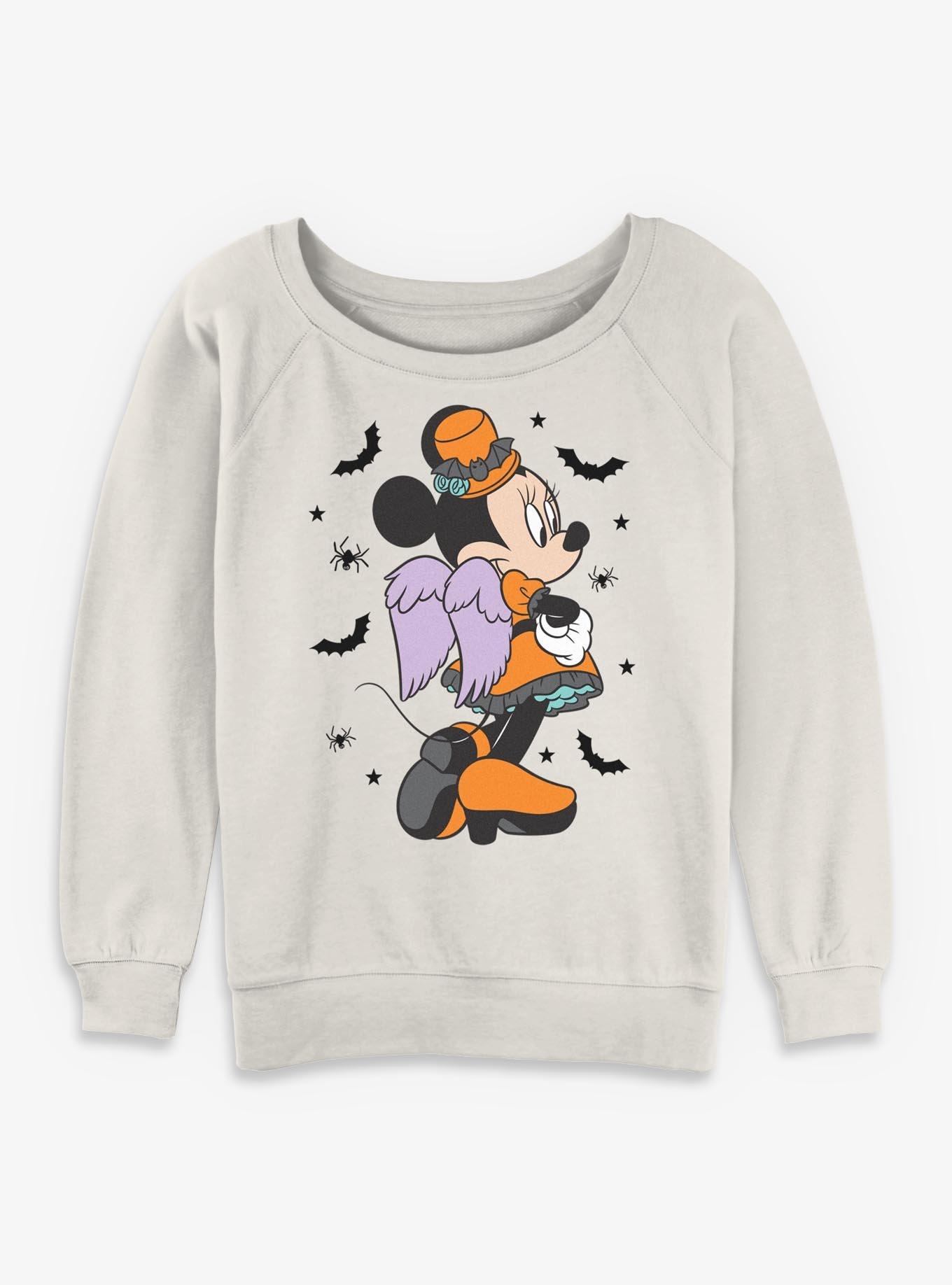 Disney Minnie Mouse Spooky Vibes Minnie Womens Slouchy Sweatshirt, EGRET, hi-res