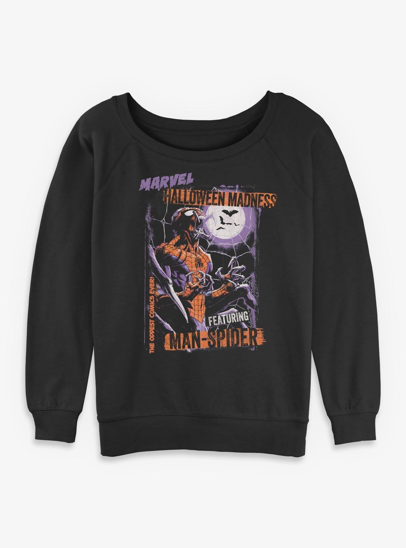 Marvel Spider-Man Halloween Madness Comic Style Cover Womens Slouchy Sweatshirt, , hi-res