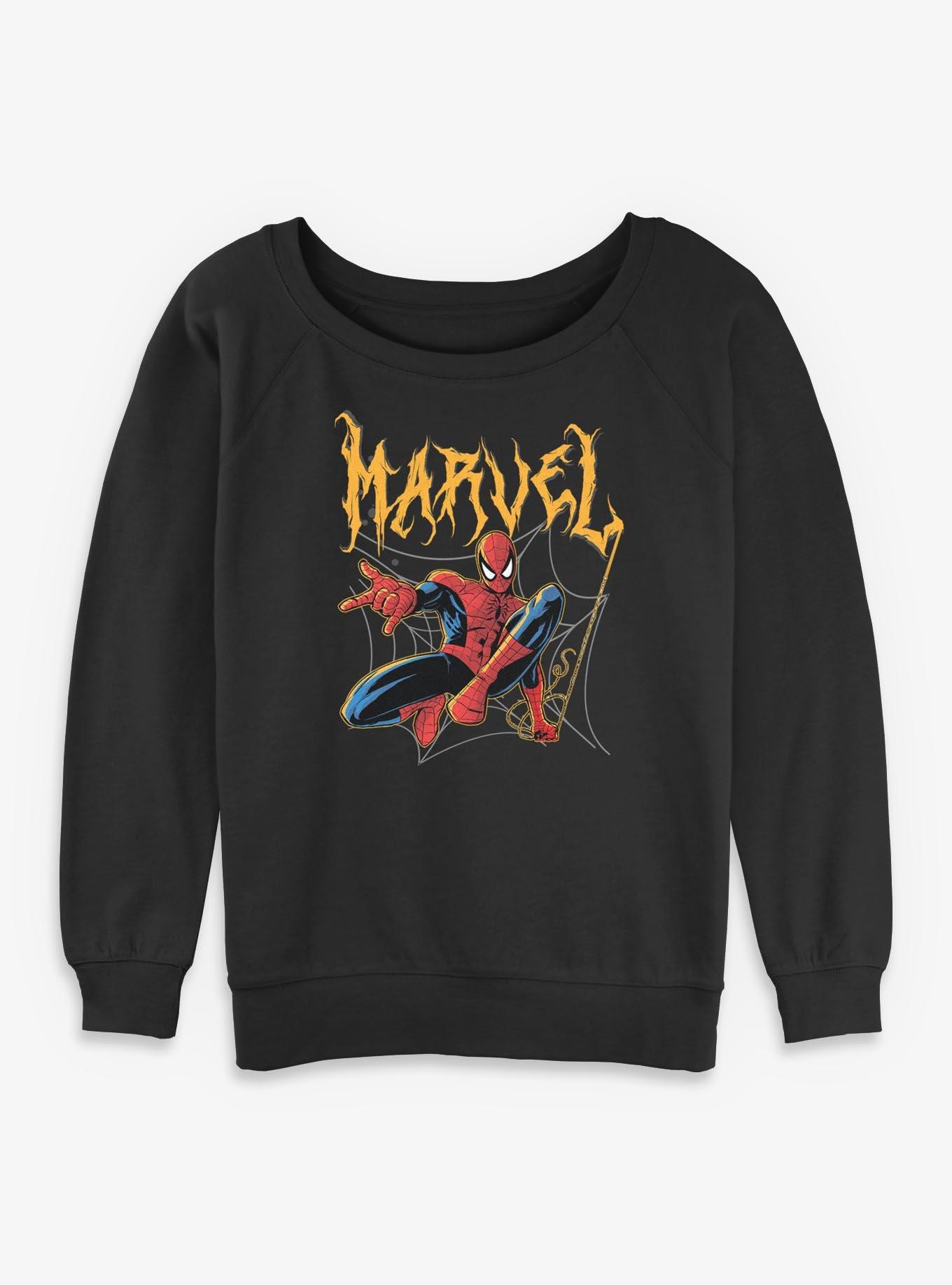Marvel Spider-Man Spooky Spider Swing Womens Slouchy Sweatshirt, , hi-res