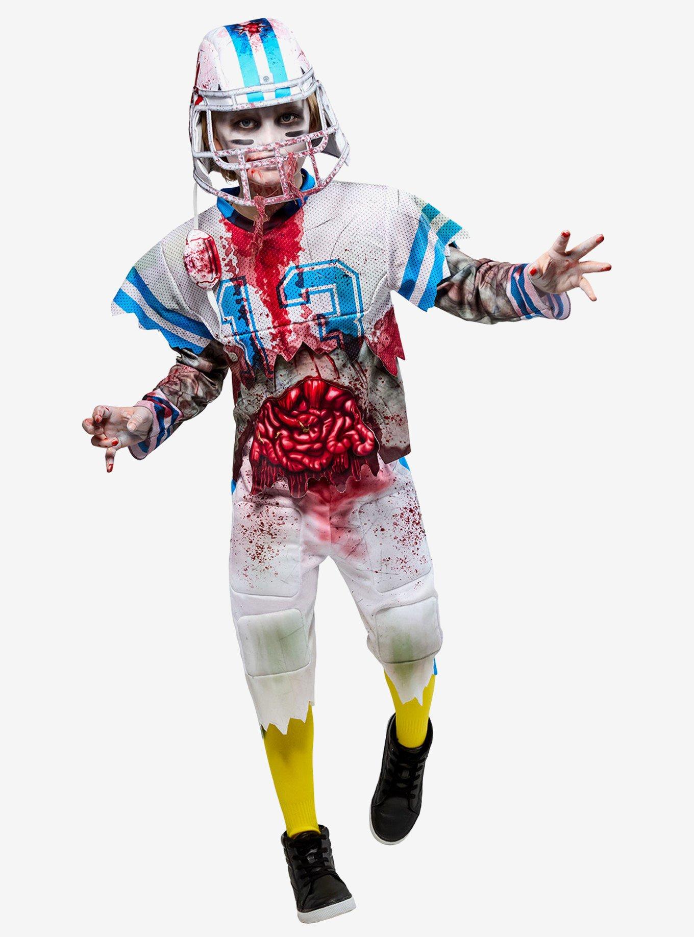 Bloody Zombie Football Player Youth Costume, BRIGHT WHITE, hi-res
