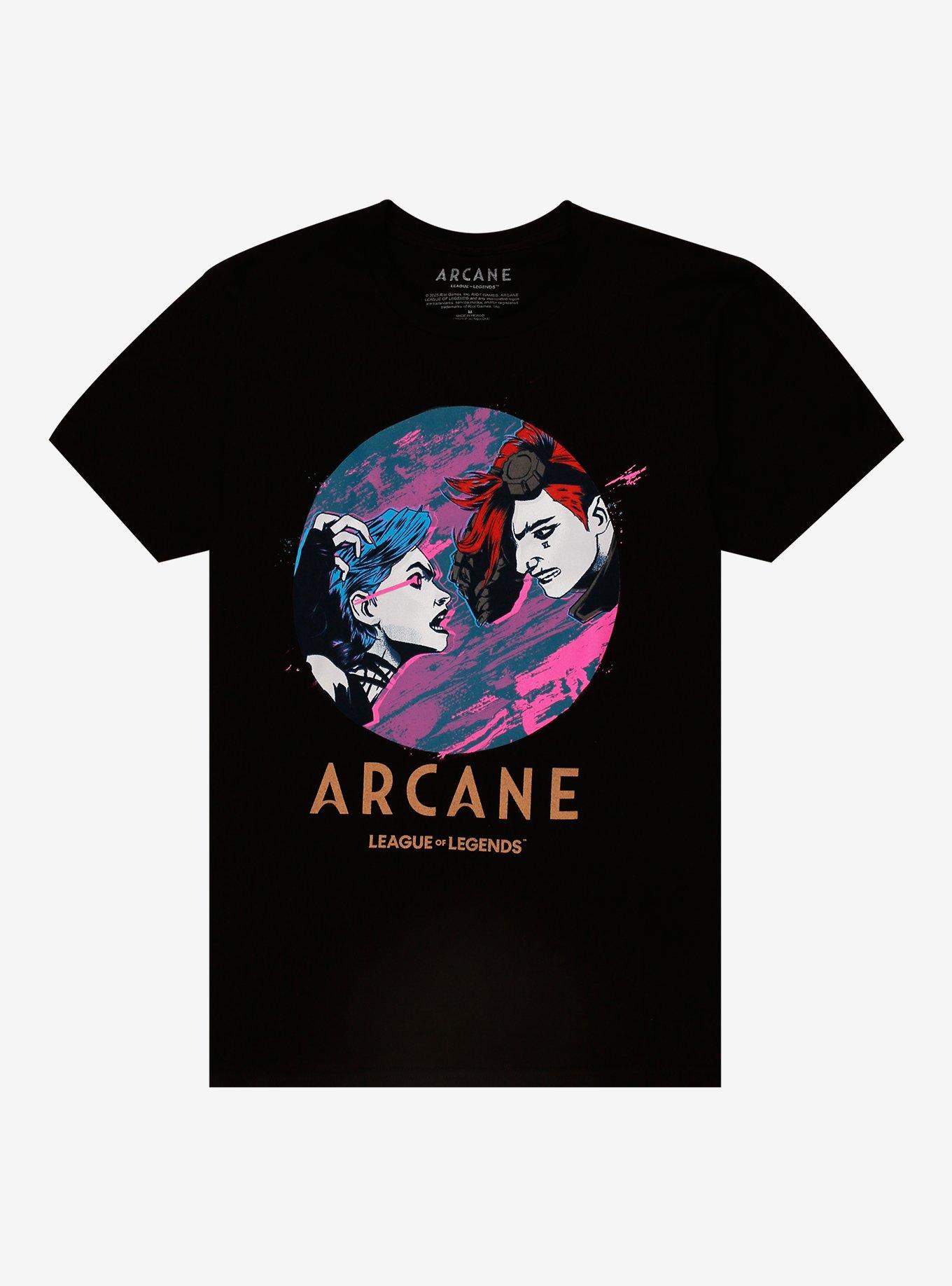 Arcane Jinx & Vi Circle Portrait T-Shirt, , hi-res