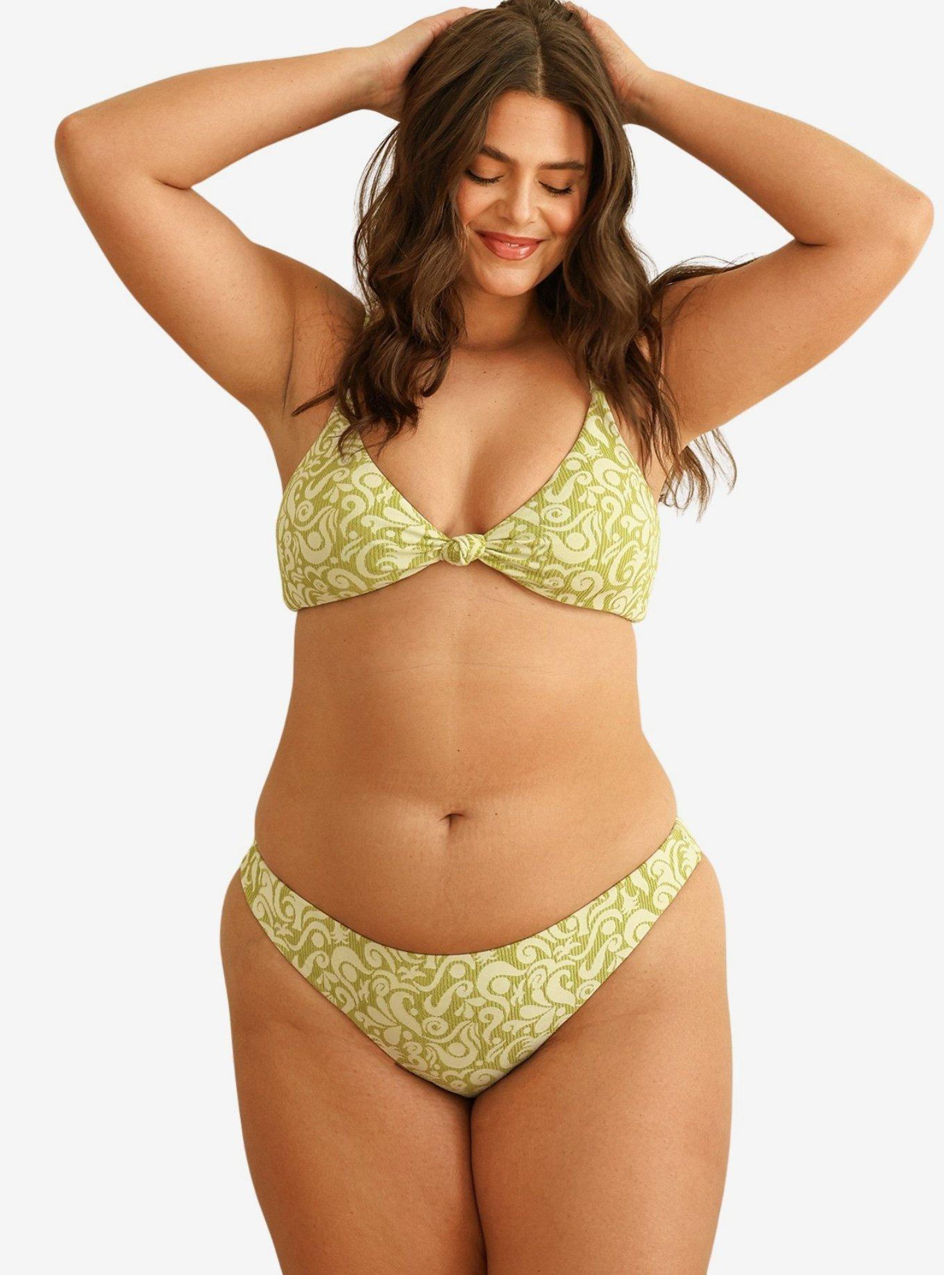 Dippin' Daisy's Nocturnal Cheeky Bikini Bottom, GREEN, hi-res