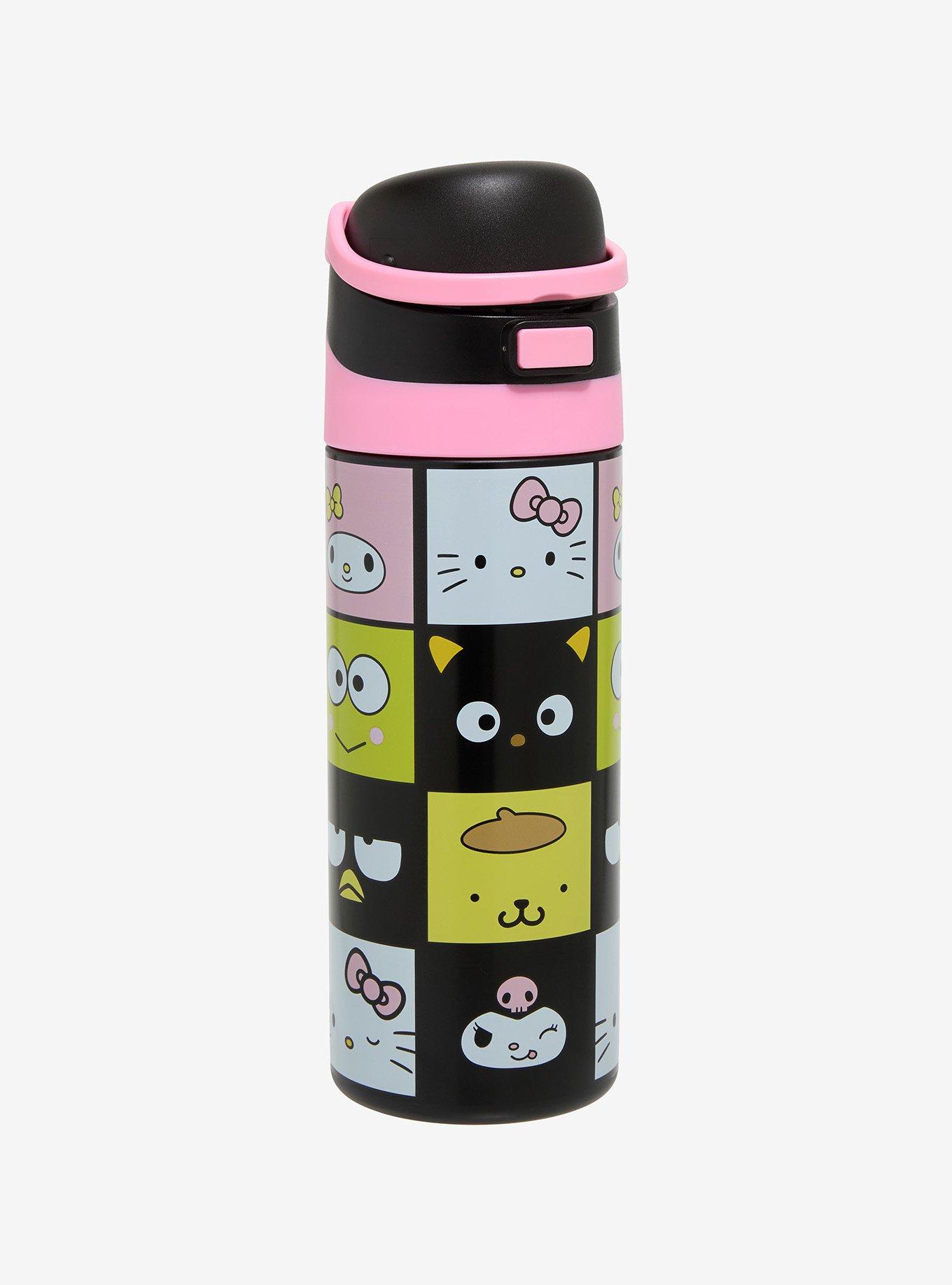 Hello Kitty And Friends Grid Stainless Steel Flip-Top Water Bottle, , hi-res