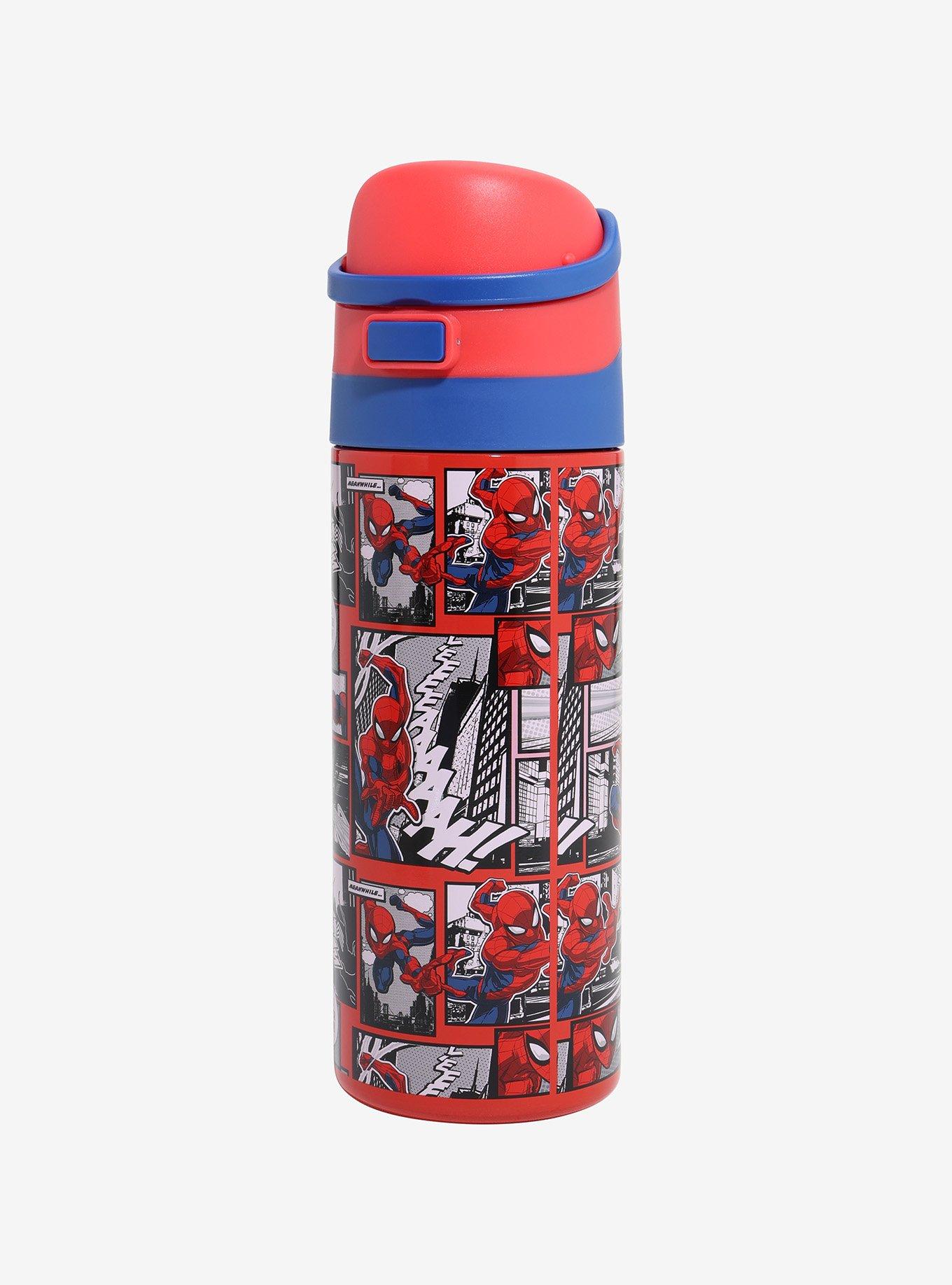 Marvel Spider-Man Comic Panels Stainless Steel Flip-Top Water Bottle, , hi-res