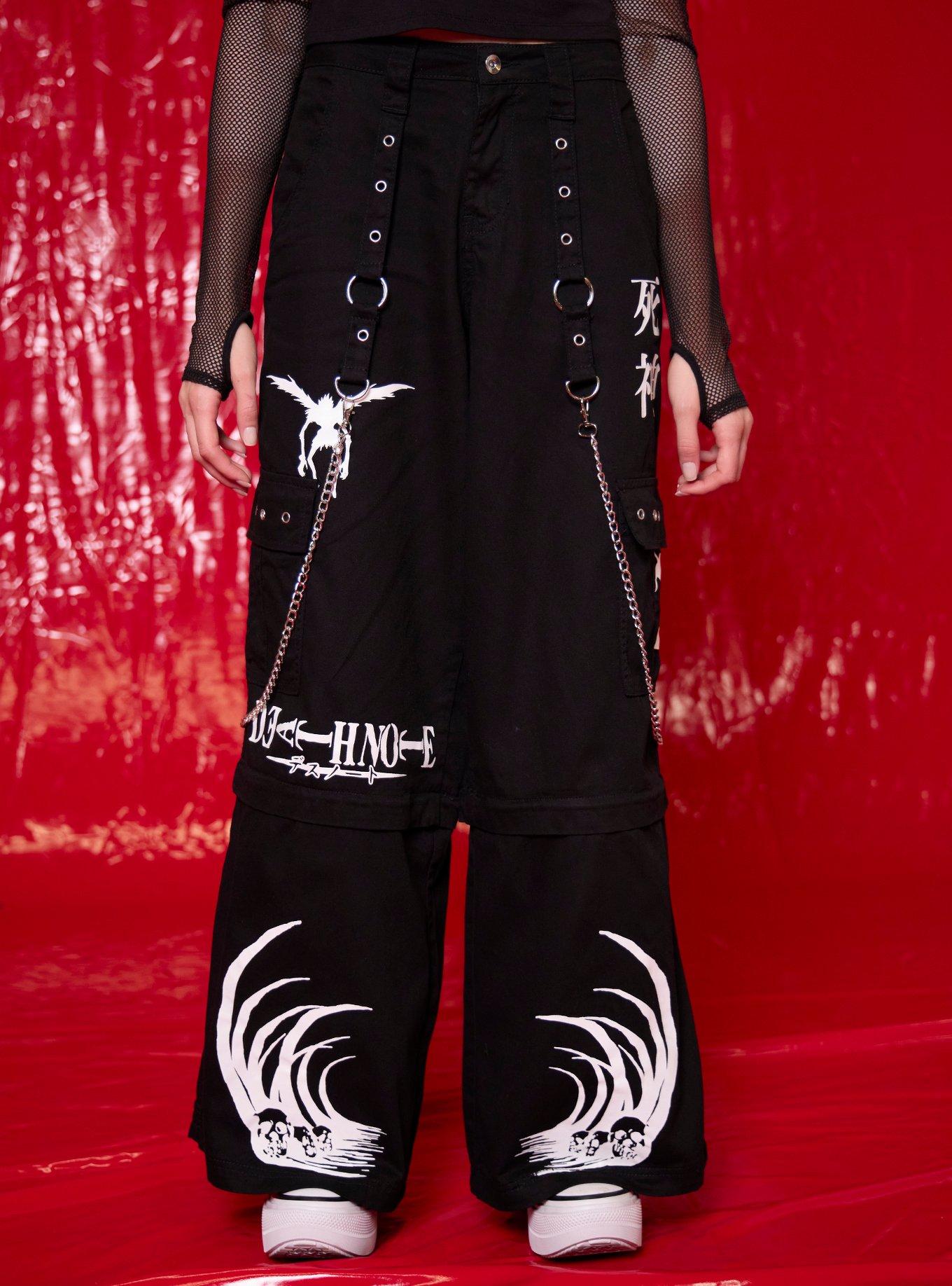 Death Note Suspender Zip-Off Wide Leg Jeans, , hi-res