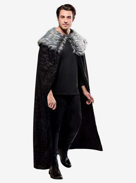 Black Full Length Cape with Faux Fur Collar | Hot Topic