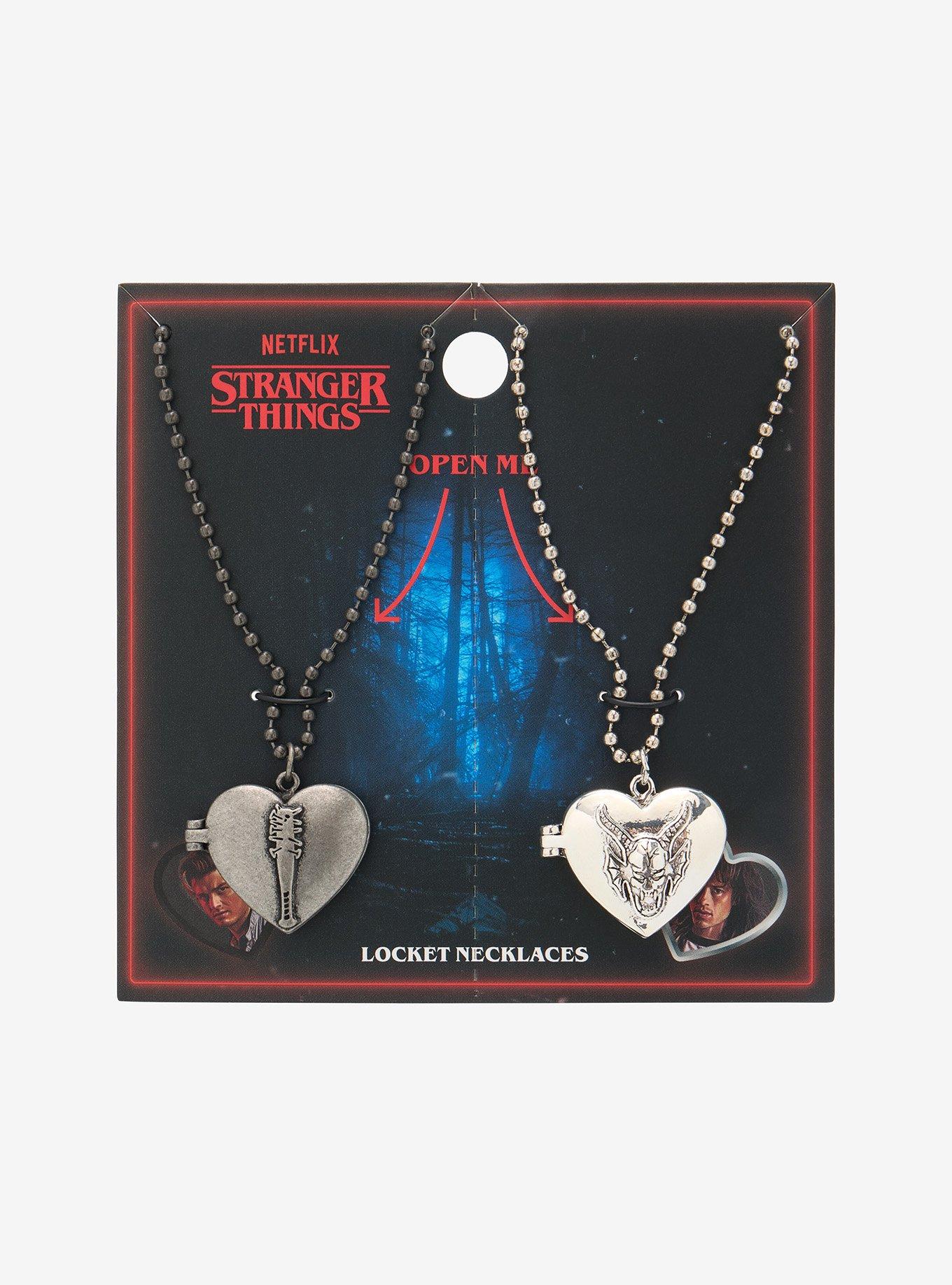 Stranger Things Steve & Eddie Heart Locket Best Friend Necklace Set, , hi-res