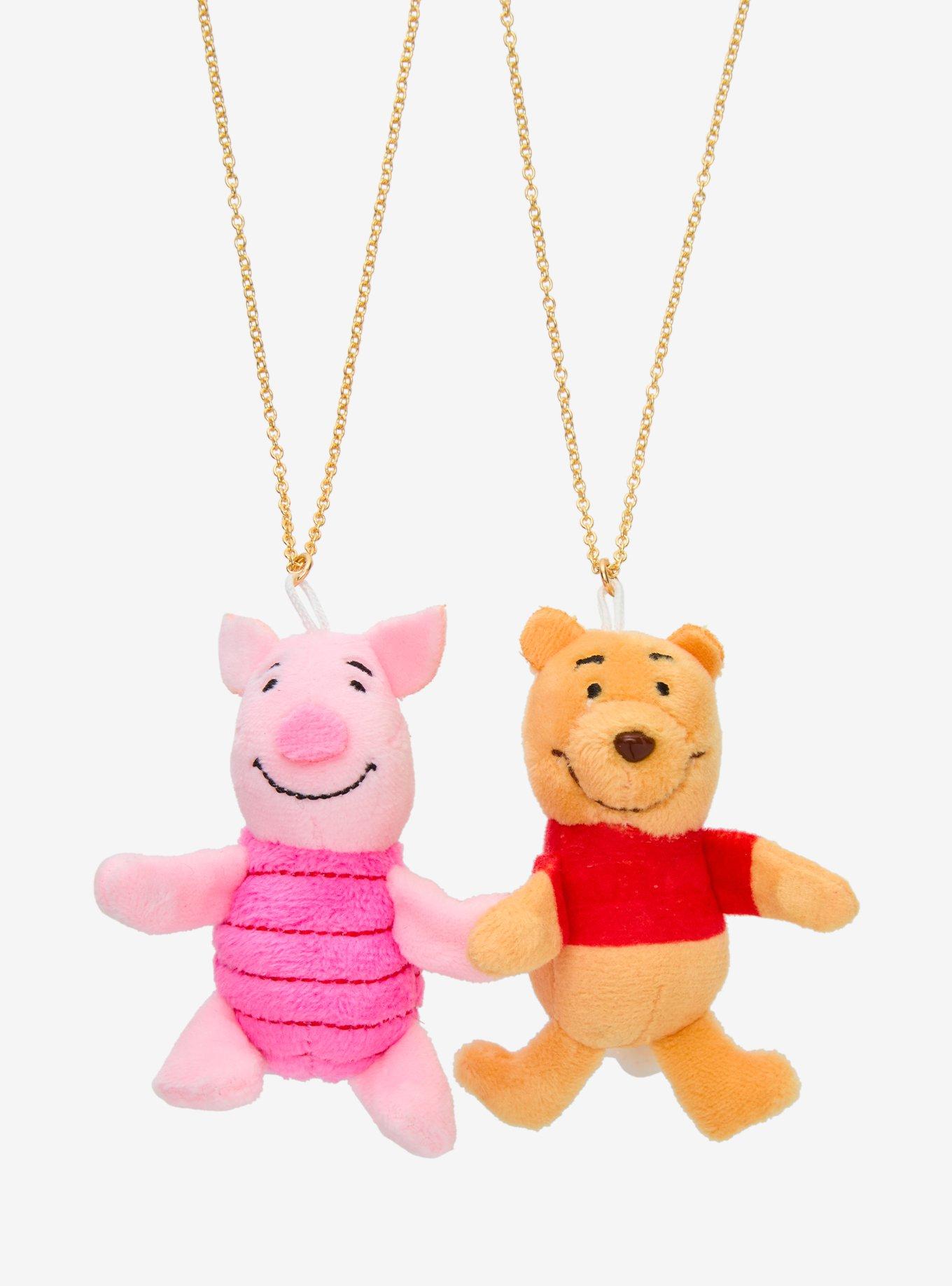 Disney Winnie The Pooh Piglet & Pooh Plush Best Friend Necklace Set