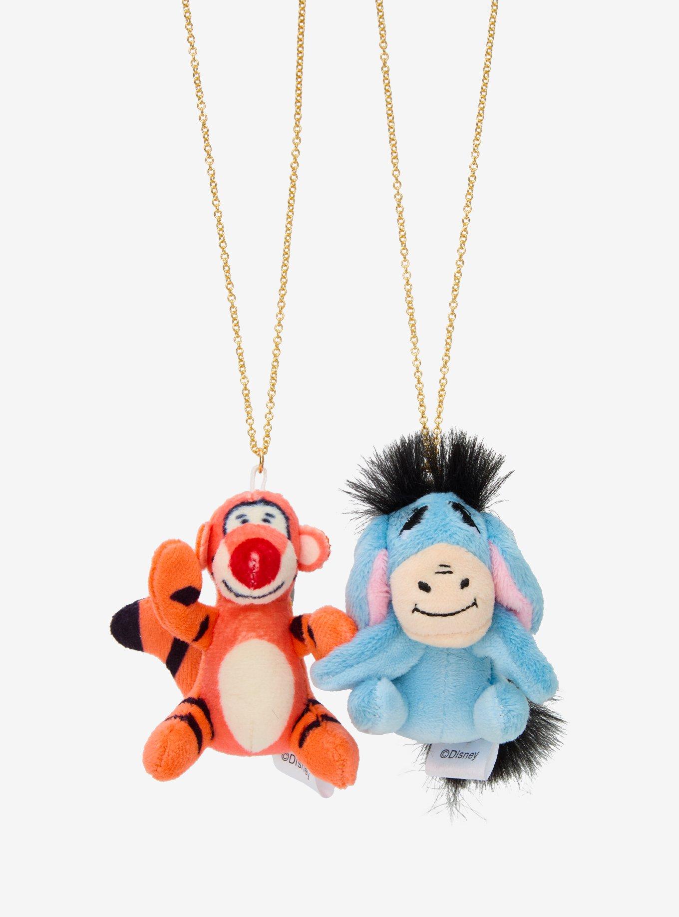 Disney Winnie The Pooh Tigger & Eeyore Plush Magnetic Best Friend Necklace Set