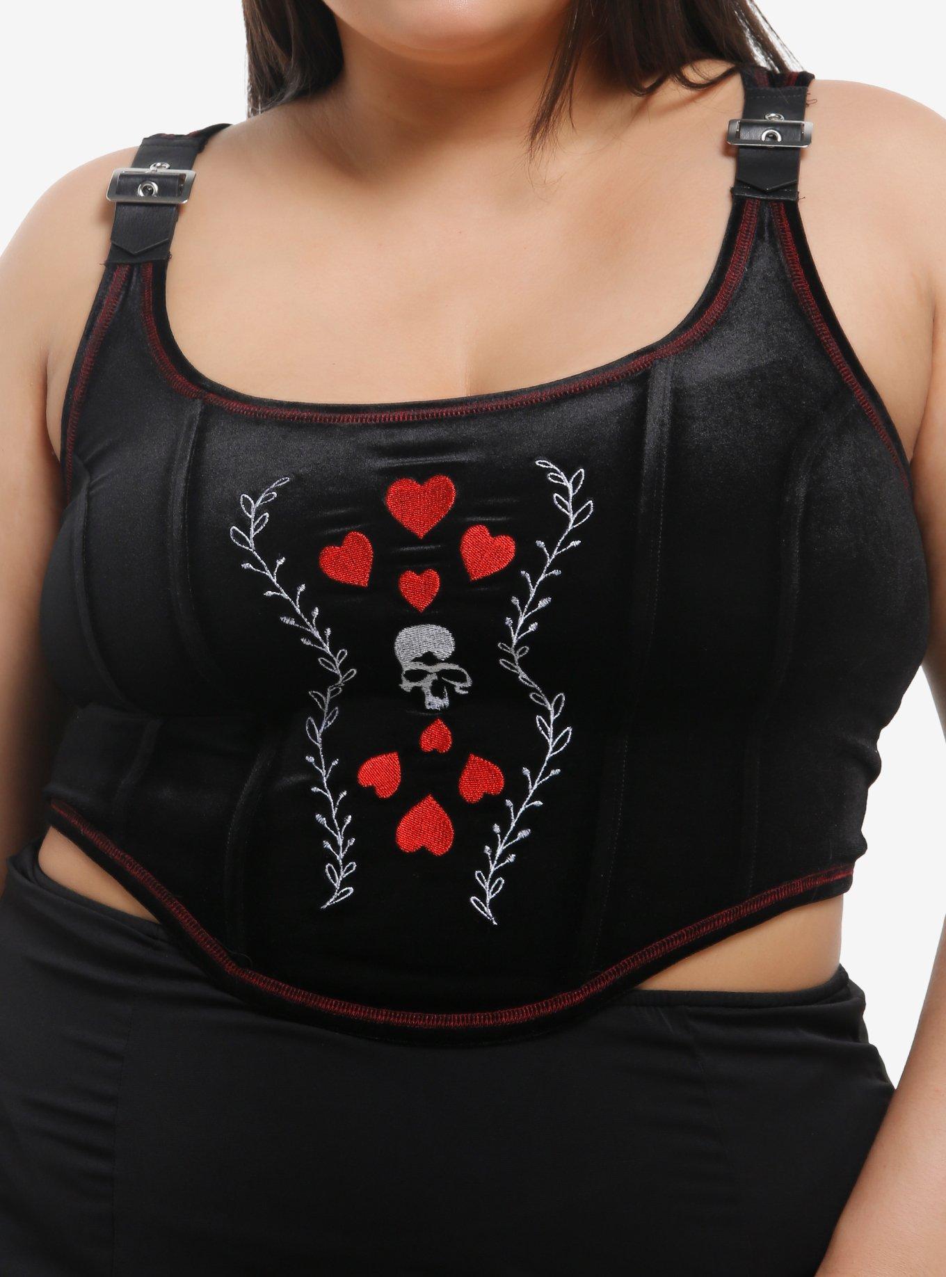 "Wuthering Heights" Velvet Girls Corset Tank Top Plus Size, , hi-res