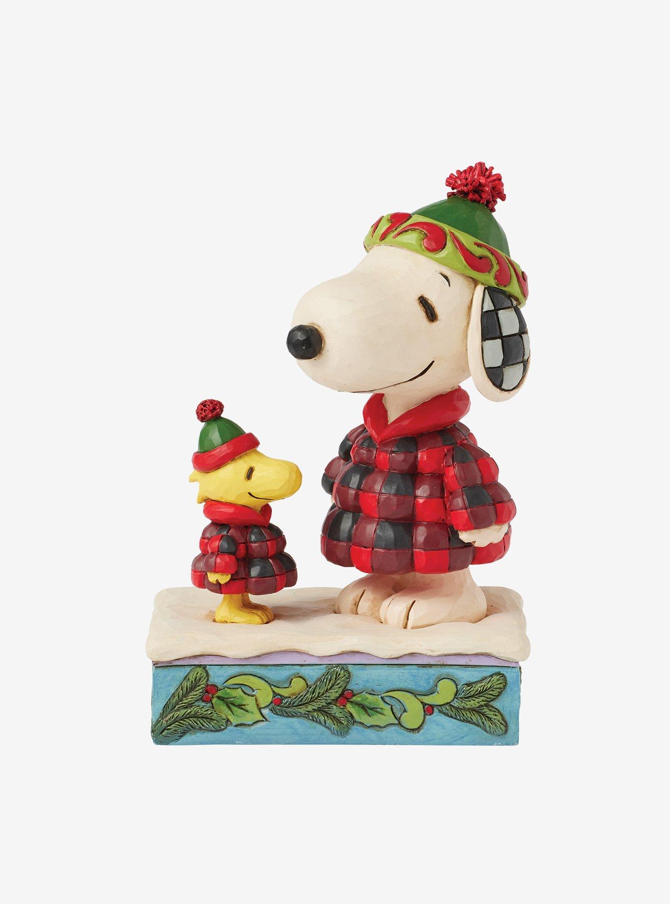 Peanuts Snoopy and Woodstock Christmas Plaid Figurine, , hi-res