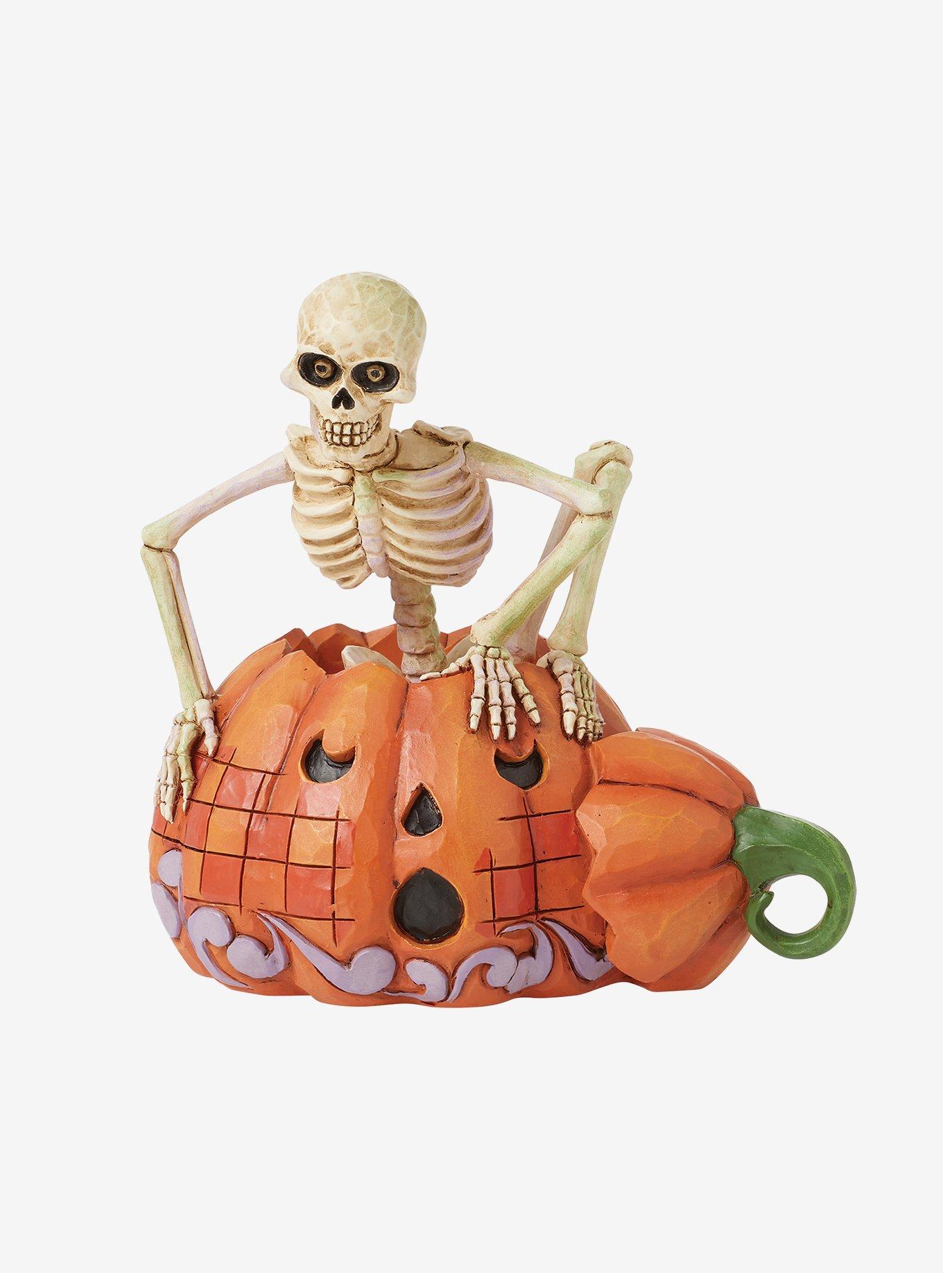 Halloween Skeleton in Pumpkin Figurine