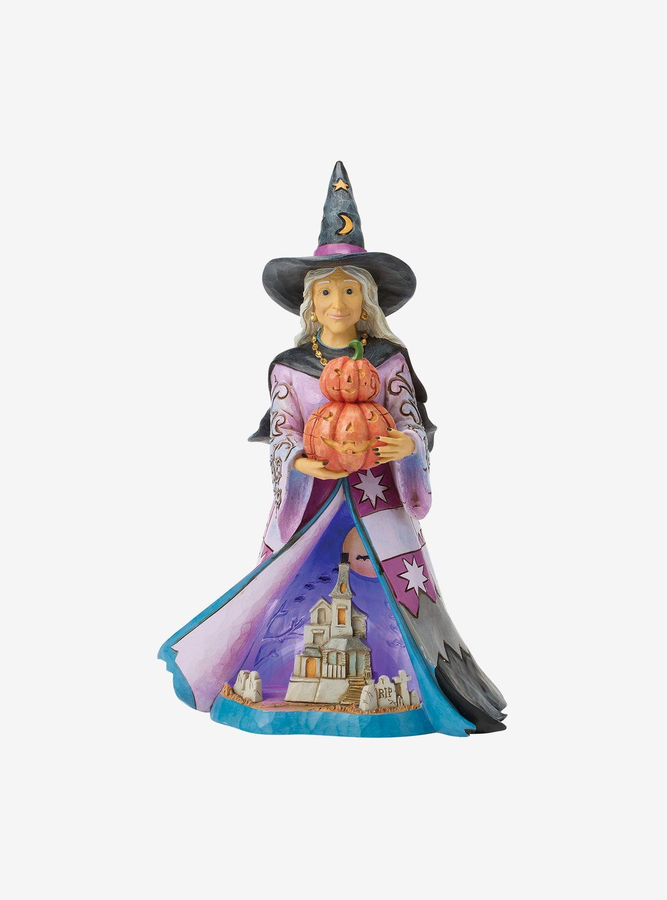 Halloween Witch Holding Pumpkin Figurine, , hi-res
