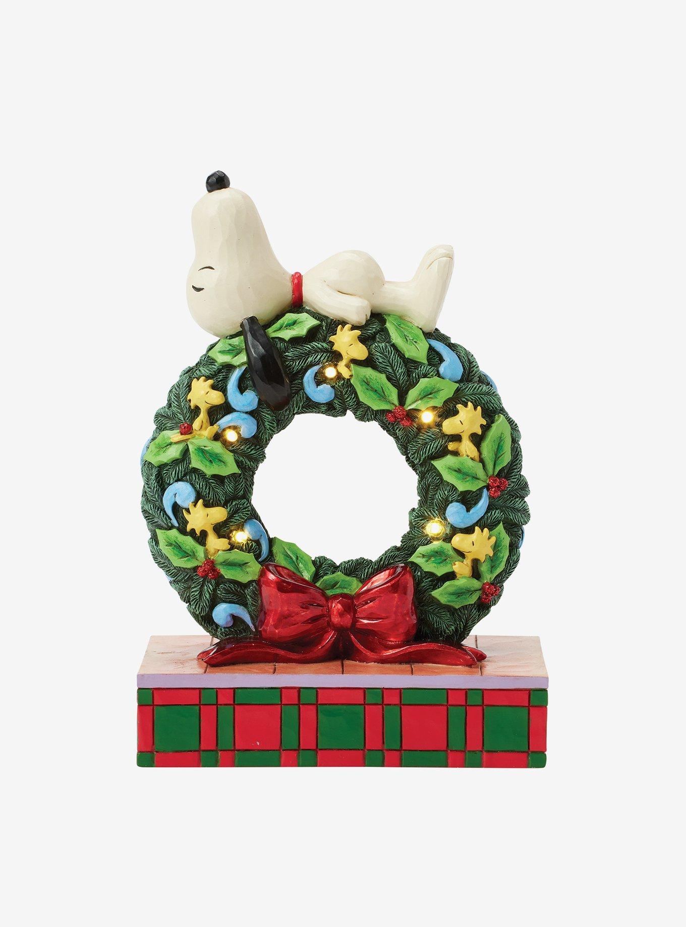 Peanuts Snoopy Sleeping on LED Wreath Figurine, , hi-res