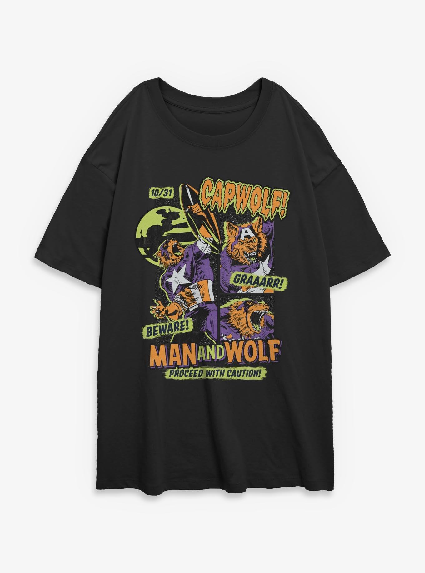 Marvel Man And Wolf Beware Girls Oversized T-Shirt, , hi-res