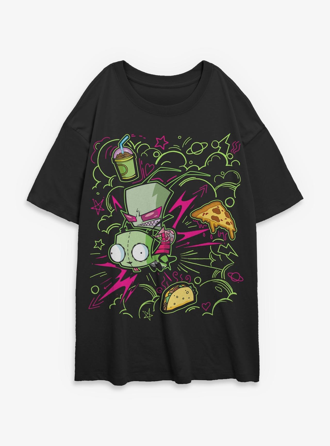 Invader ZIM Doodle Zim Girls Oversized T-Shirt