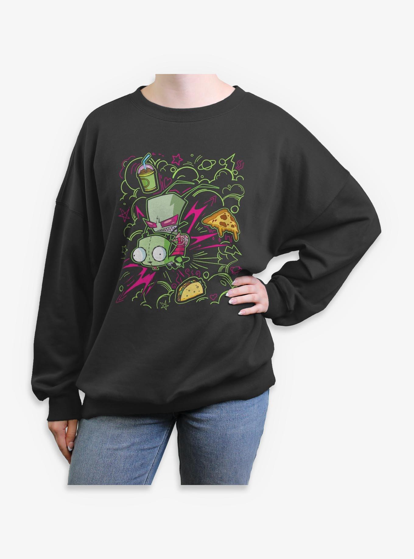 Invader ZIM Doodle Zim Girls Oversized Sweatshirt, , hi-res