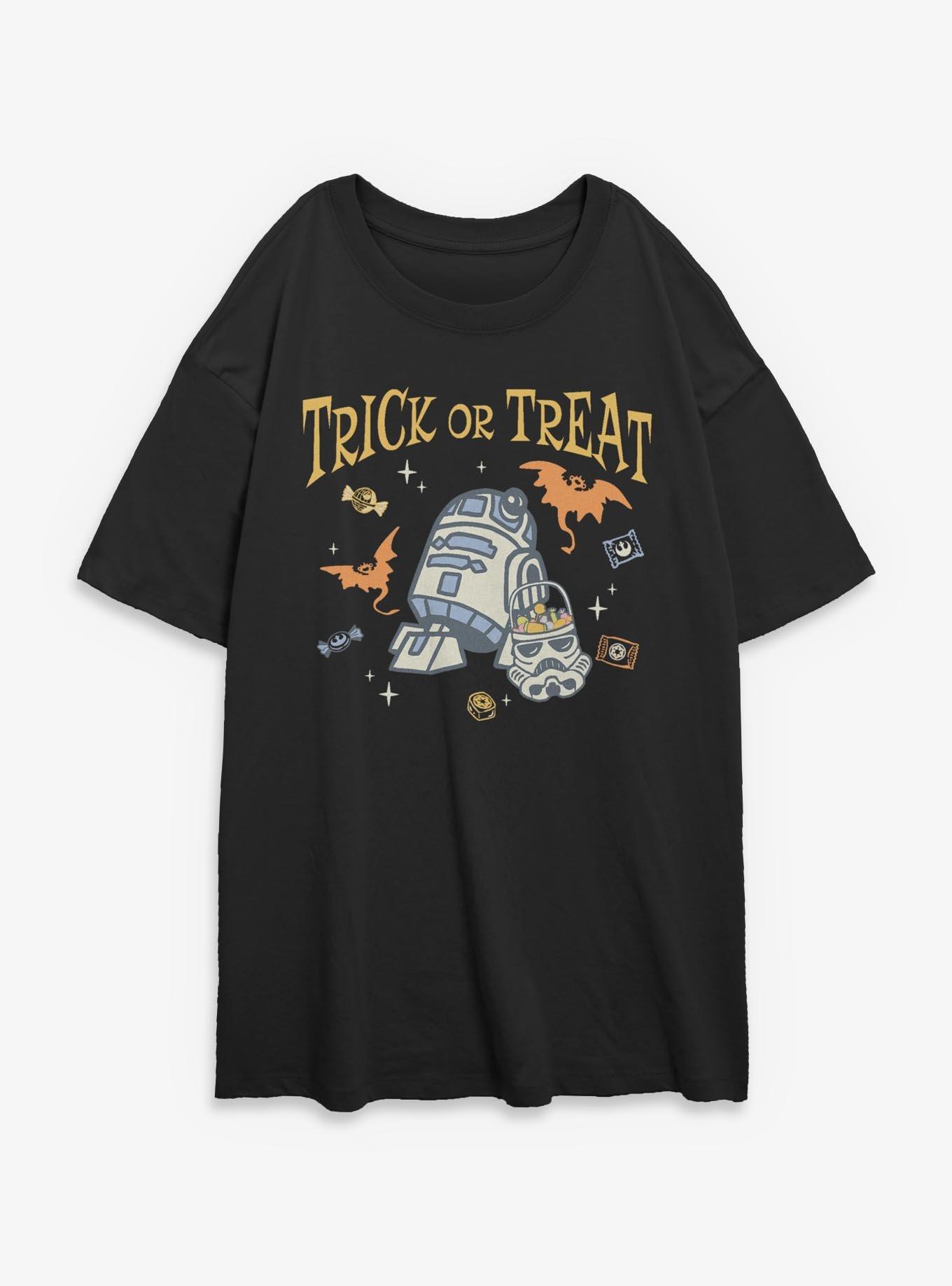 Star Wars R2-D2 Trick Or Treat Girls Oversized T-Shirt, BLACK, hi-res