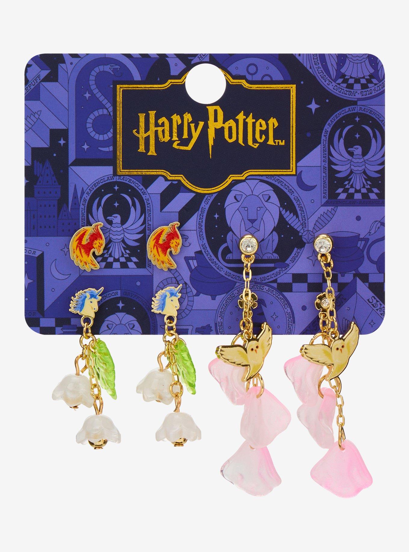 Harry Potter Floral Icons Earring Set - BoxLunch Exclusive, , hi-res
