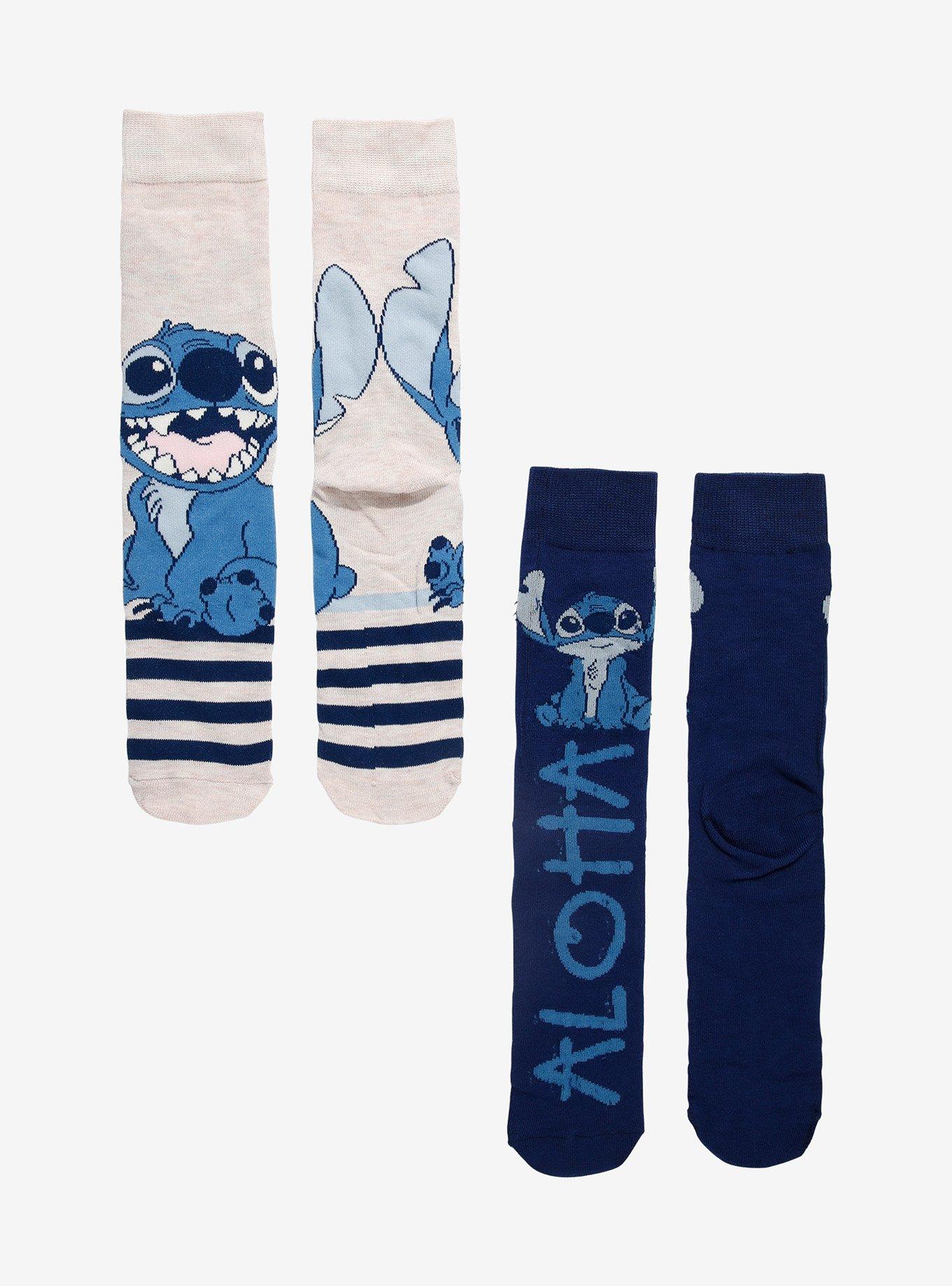 Disney Stitch Aloha Crew Socks 2 Pair, , hi-res