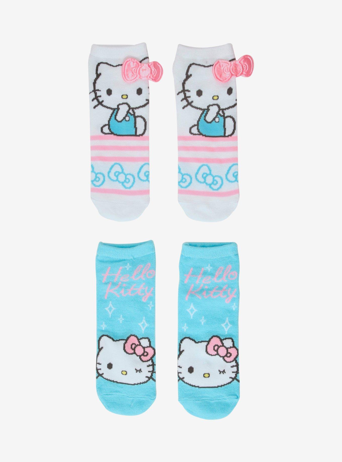 Hello Kitty Pink Bow No-Show Socks 2 Pair, , hi-res