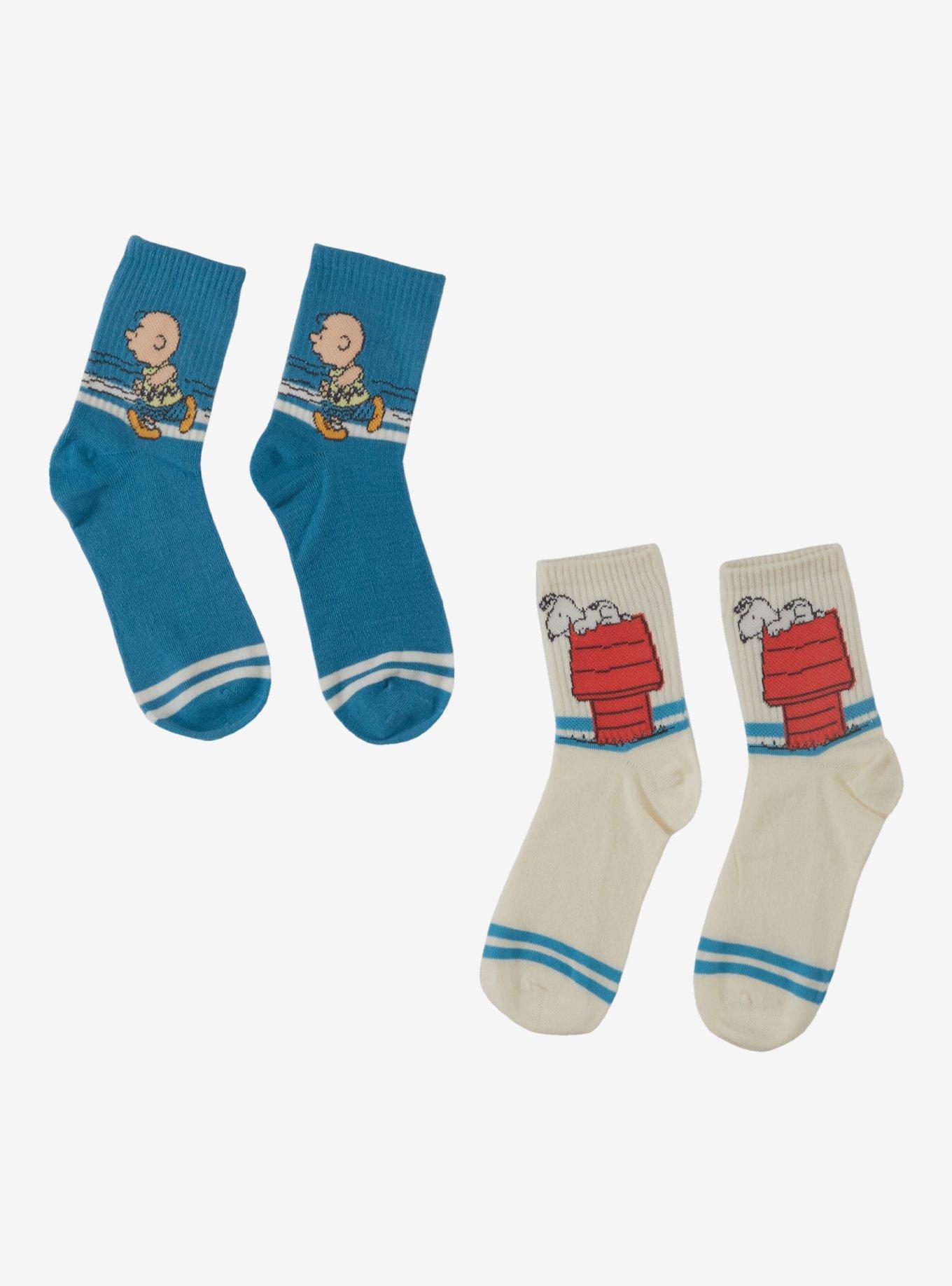 Peanuts Charlie Brown & Snoopy Varsity Ankle Socks 2 Pair, , hi-res