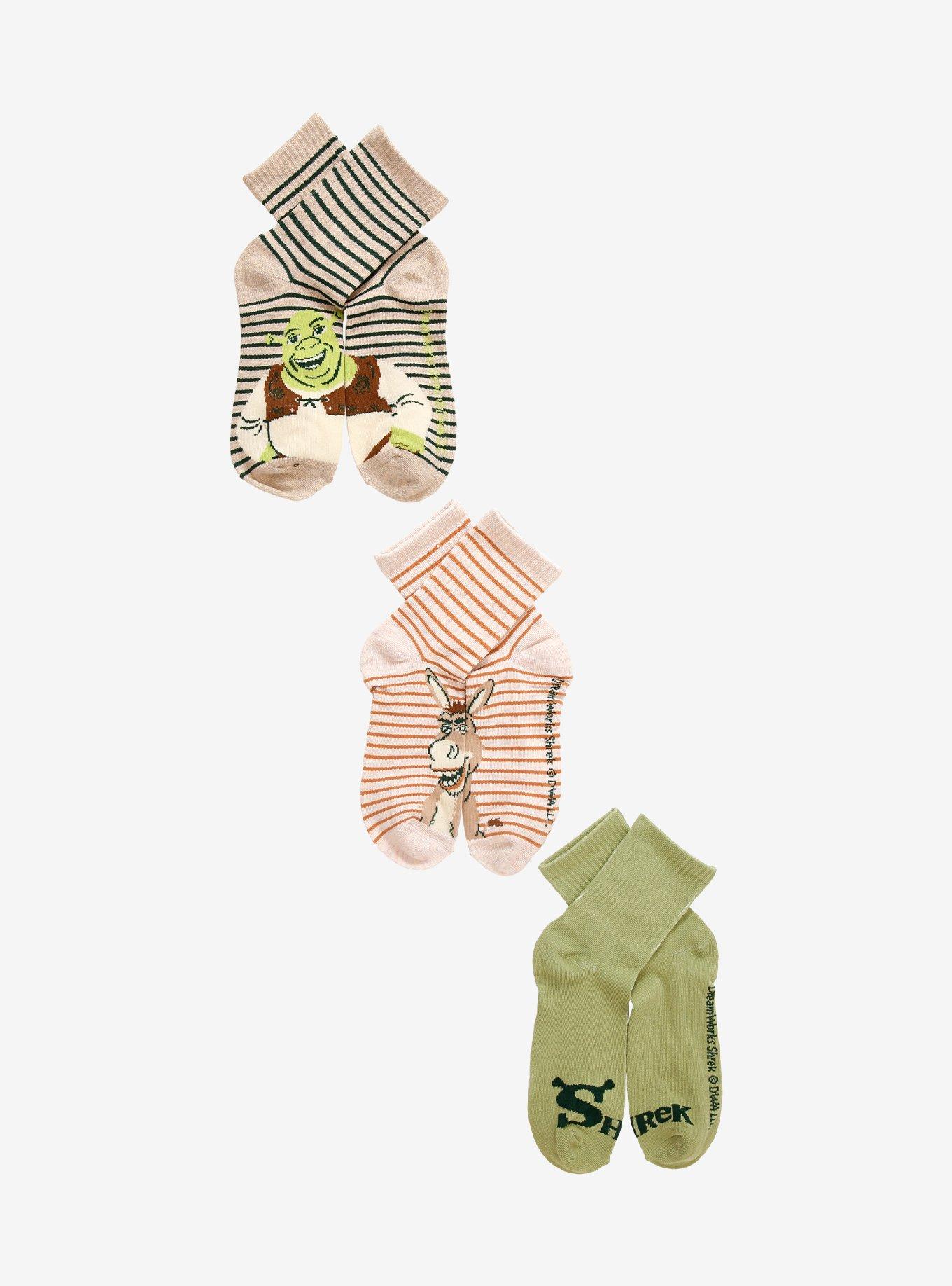 Shrek Stripe Crew Socks 3 Pair, , hi-res