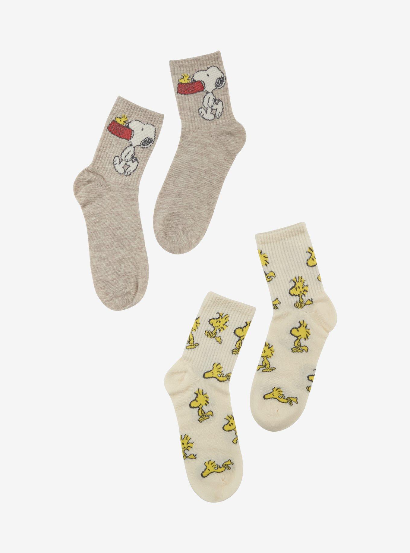 Peanuts Snoopy & Woodstock Crew Socks 2 Pair, , hi-res