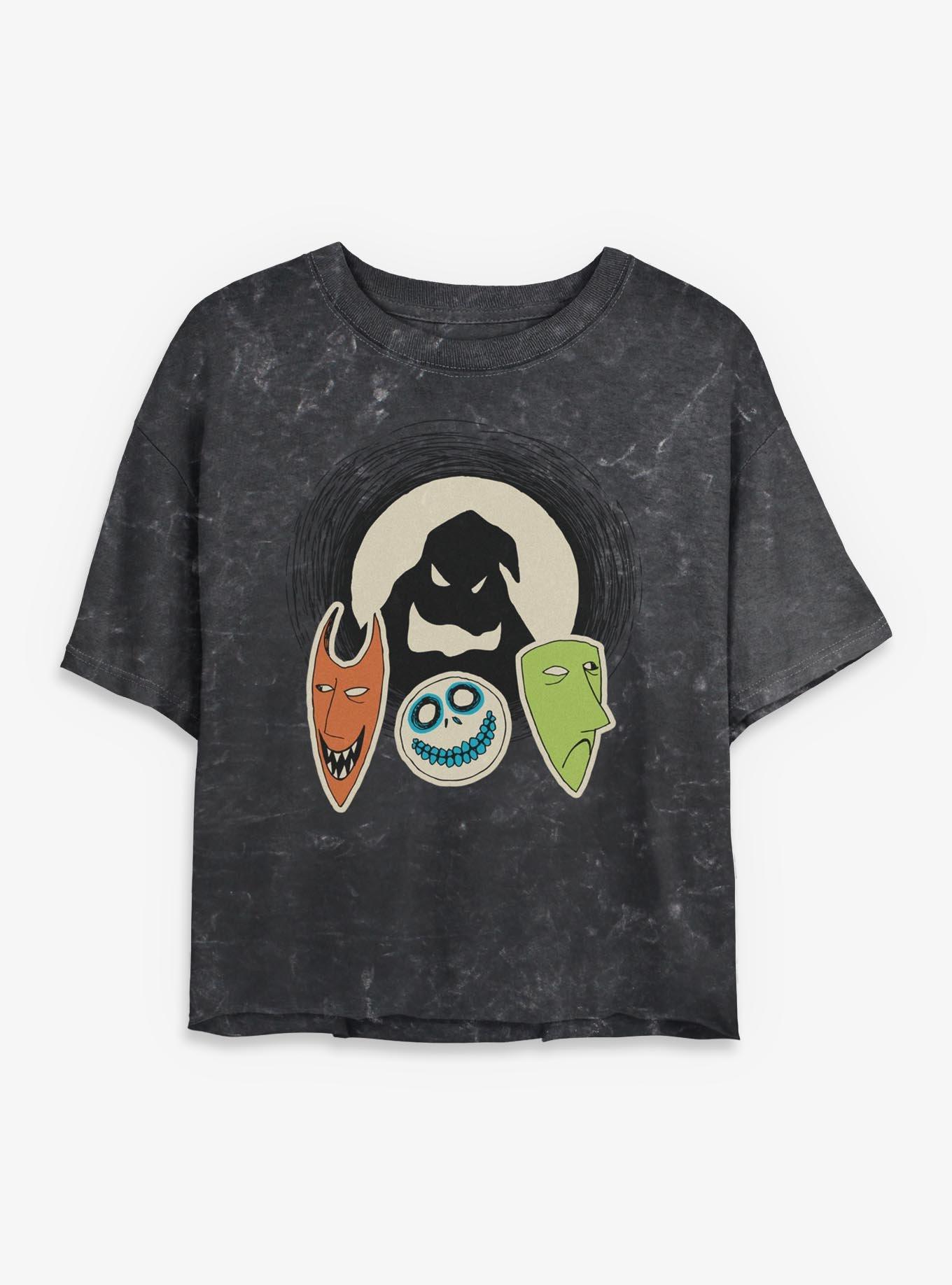 The Nightmare Before Christmas Oogie Boogie And Friends Mineral Wash Womens Crop T-Shirt, , hi-res