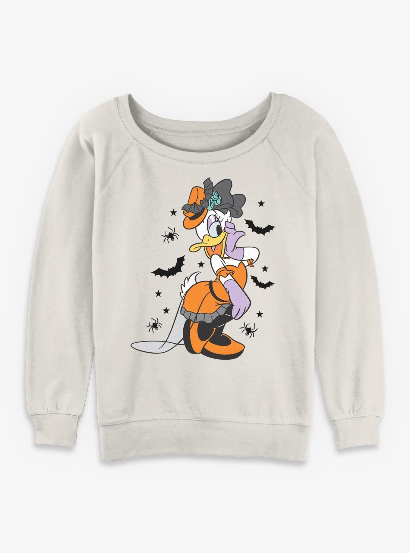 Disney Daisy Duck Spooky Vibes Daisy Womens Slouchy Sweatshirt, EGRET, hi-res