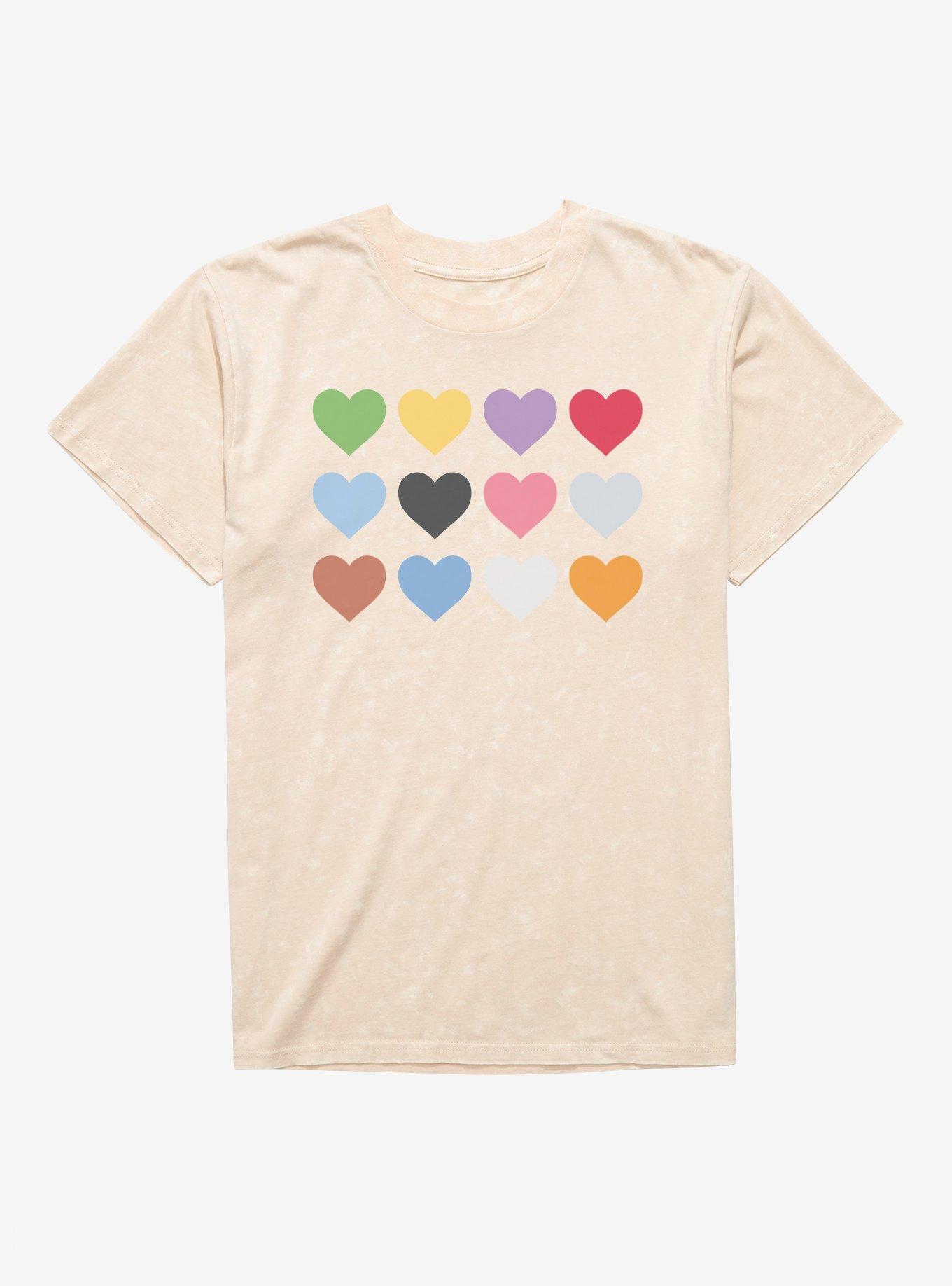 Colorful Hearts Era Mineral Wash T-Shirt, , hi-res