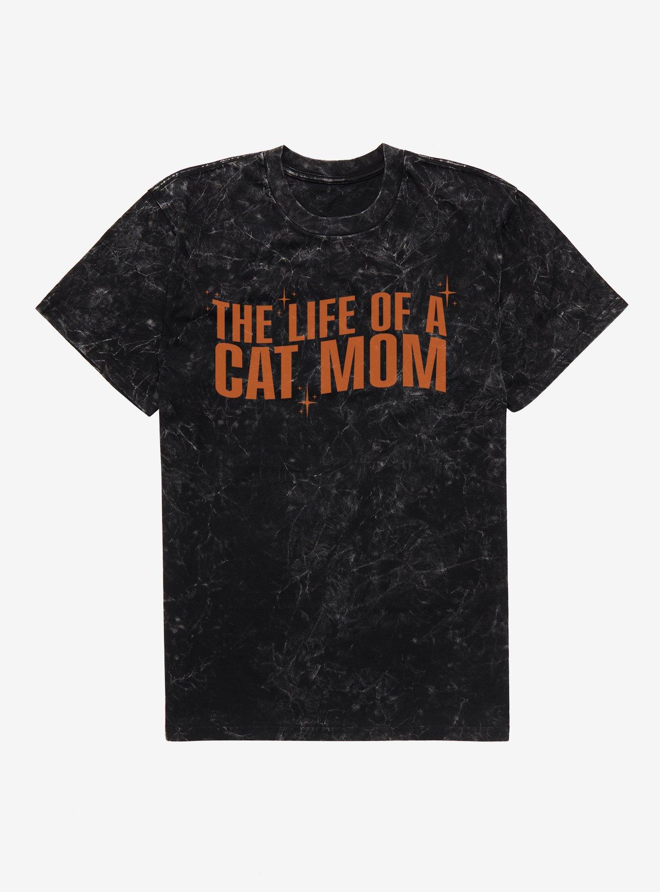 The Life Of A Cat Mom Mineral Wash T-Shirt, , hi-res