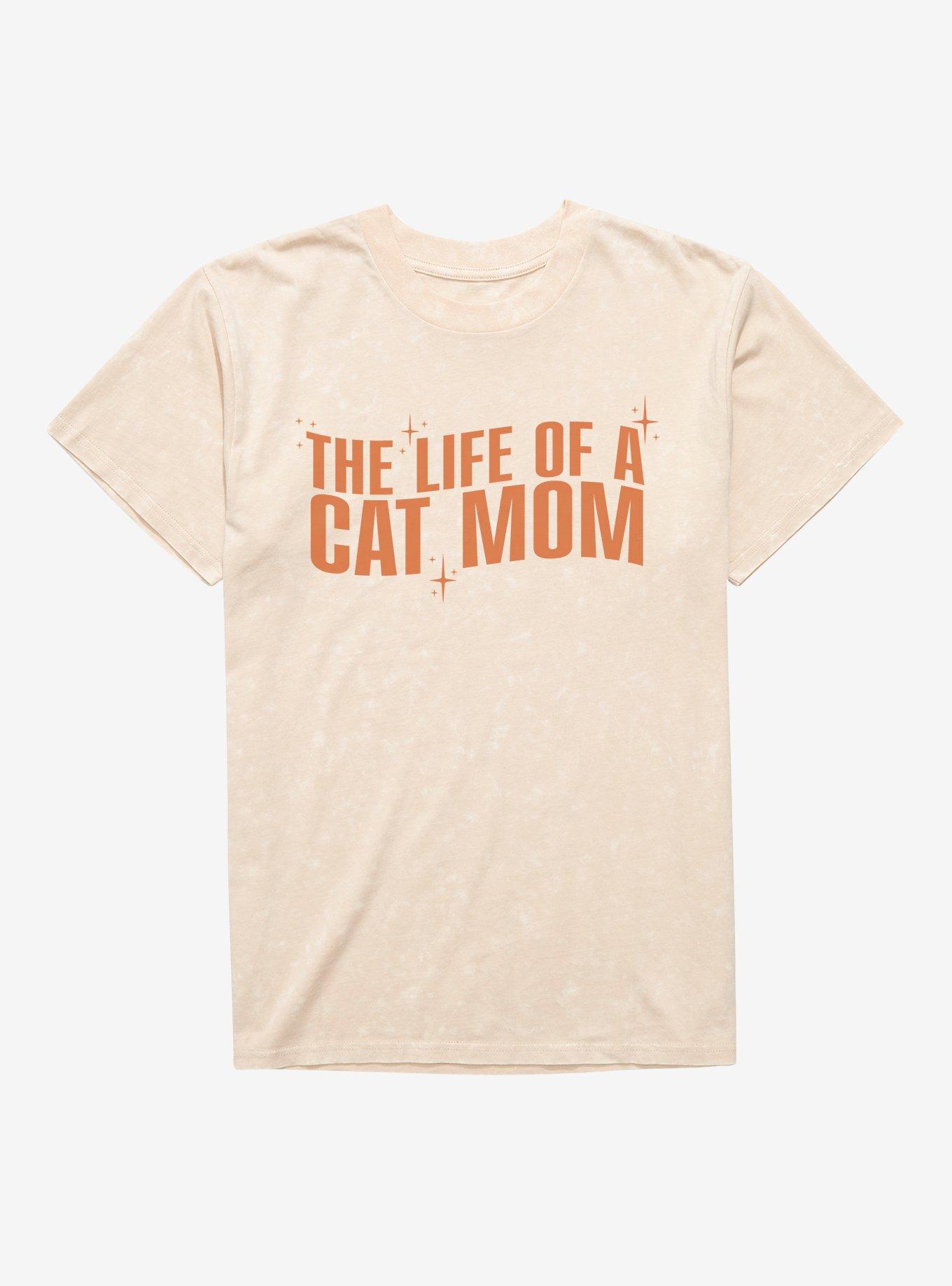 The Life Of A Cat Mom Mineral Wash T-Shirt, , hi-res