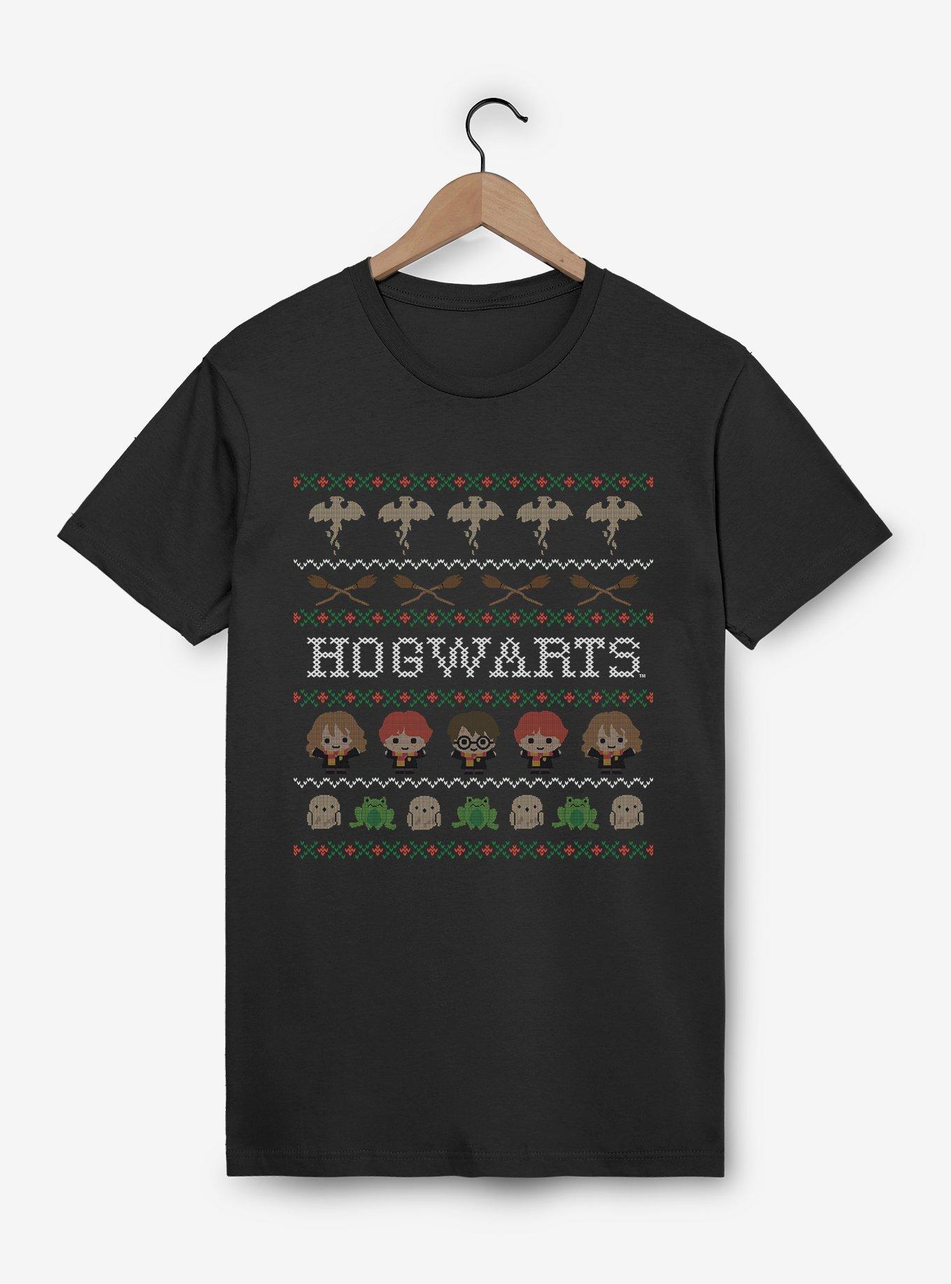 Harry Potter Hogwarts Chibi Ugly Christmas Pattern T-Shirt, , hi-res