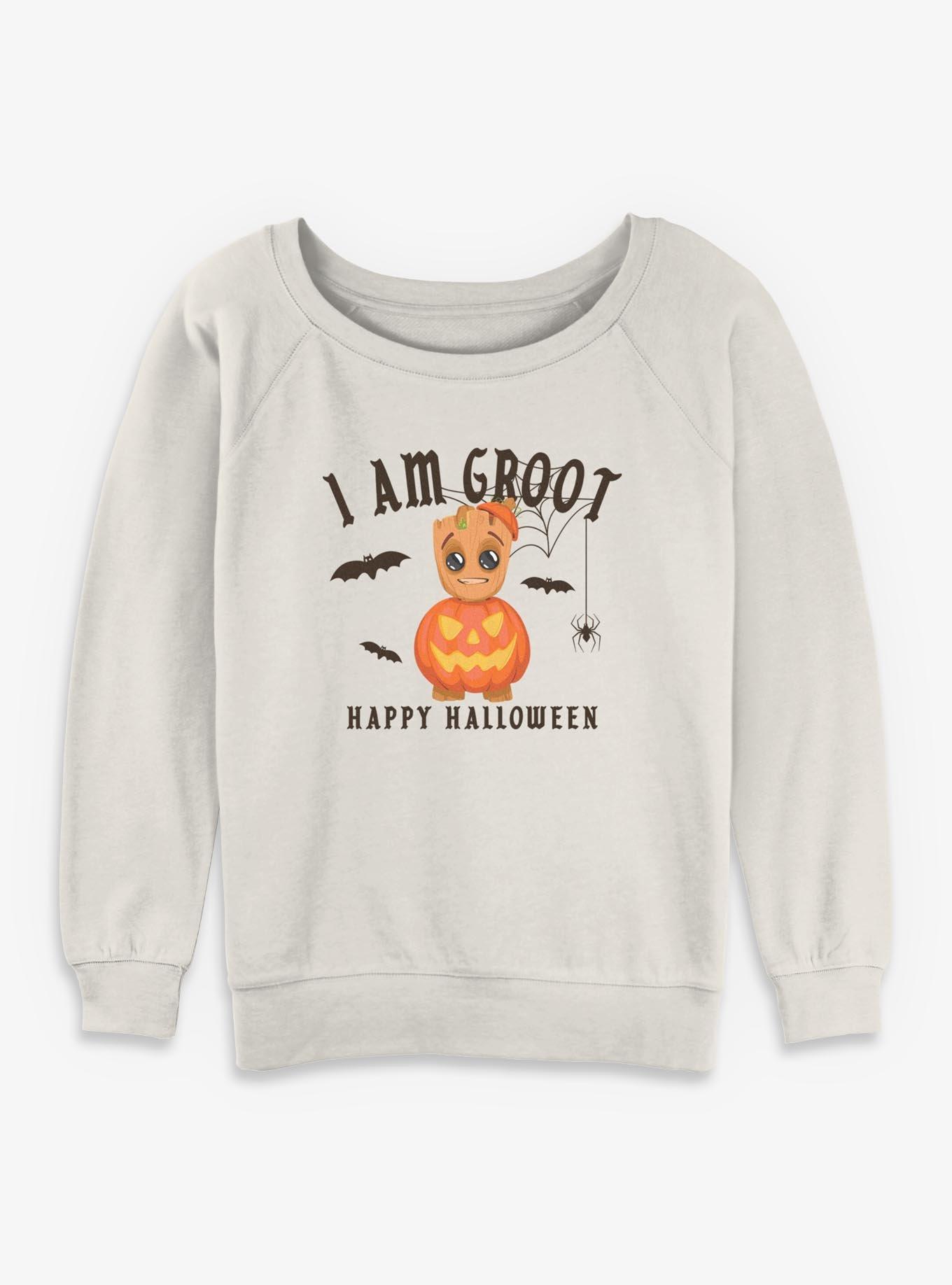 Marvel I Am Groot Halloween Pumpkin Girls Slouchy Sweatshirt