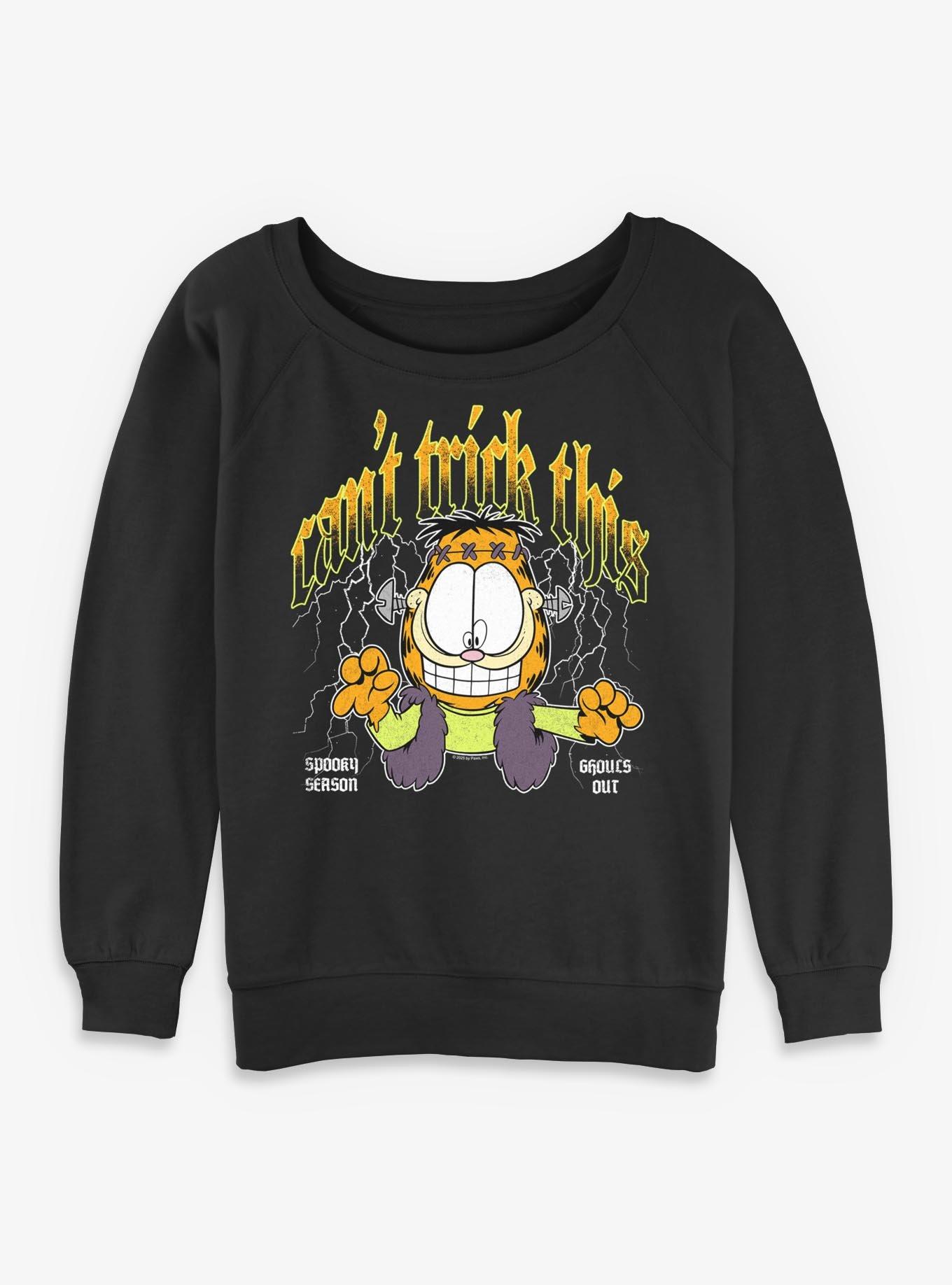 Garfield Spooky Frankenstein Girls Slouchy Sweatshirt