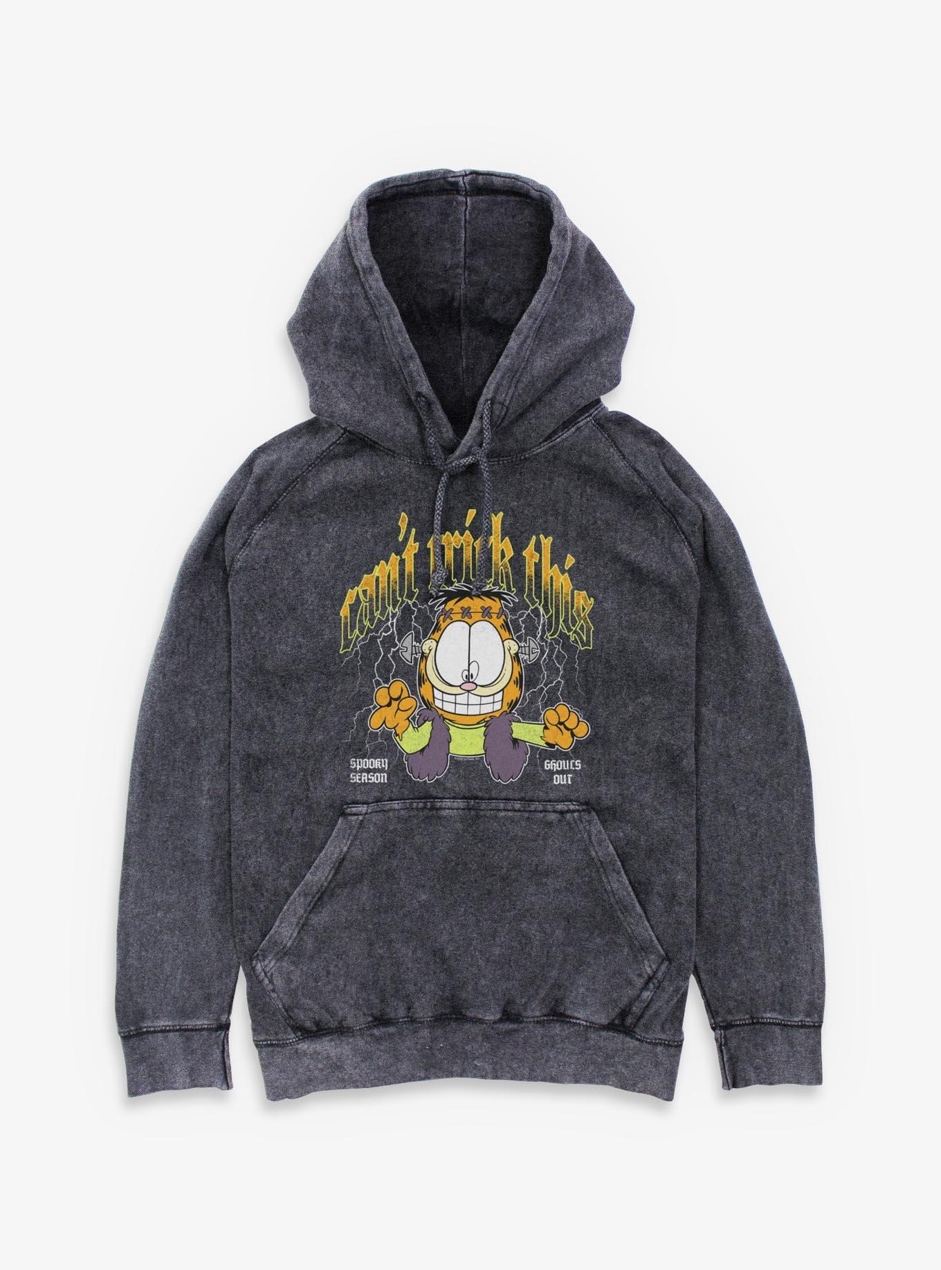 Garfield Spooky Frankenstein Mineral Wash Hoodie, , hi-res