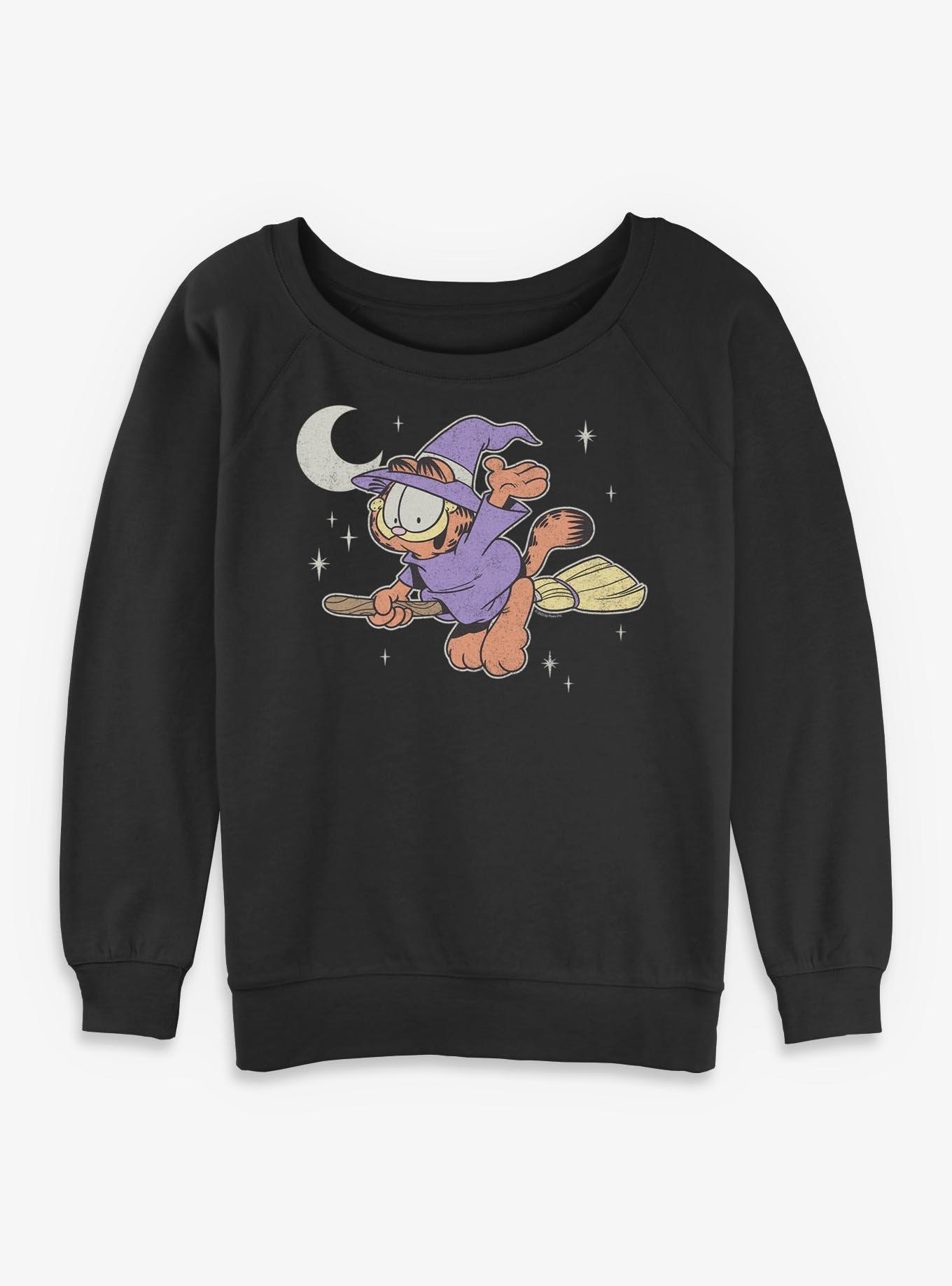 Garfield Spooky Witch Girls Slouchy Sweatshirt