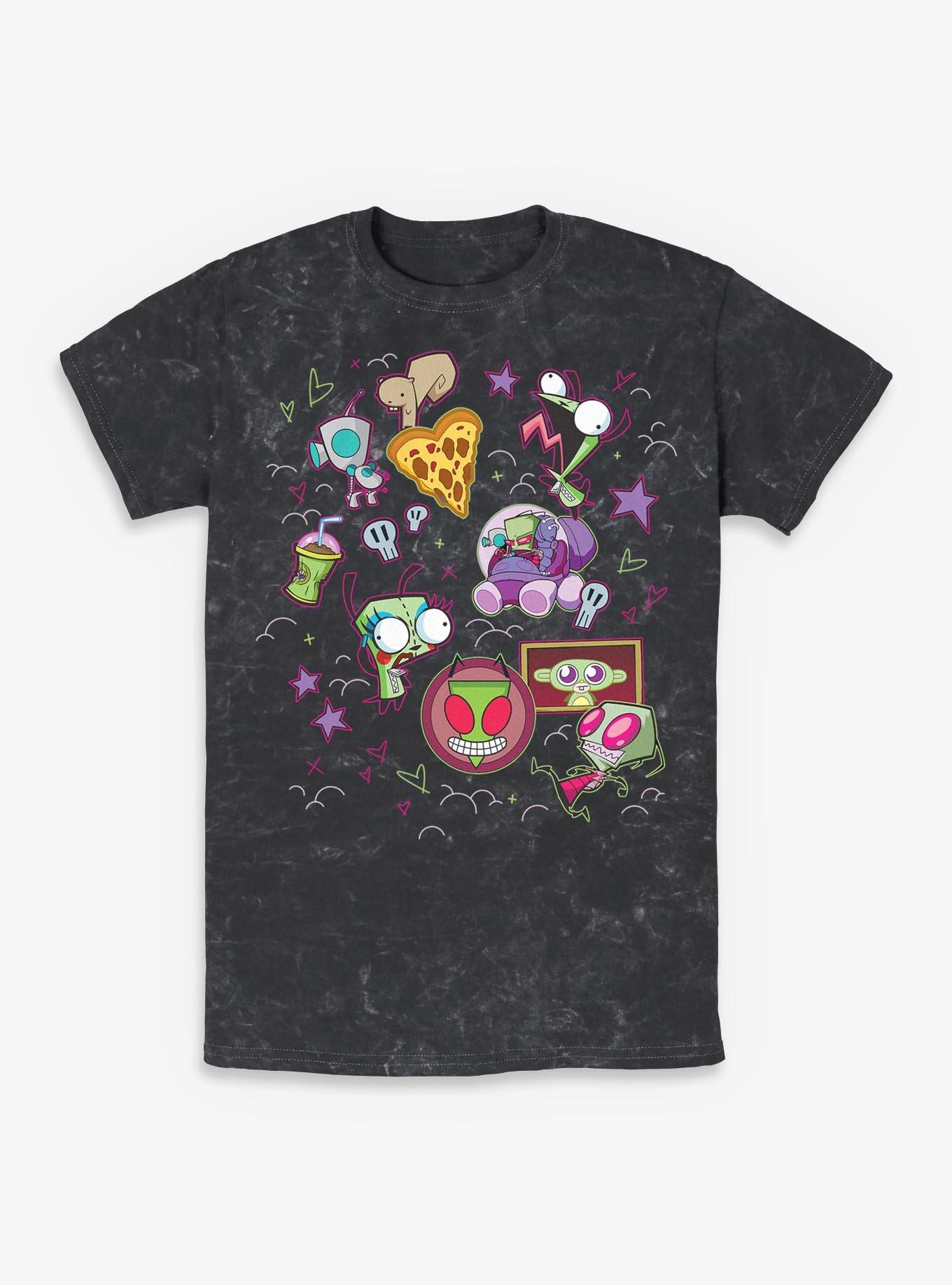 Invader ZIM Stickers Mineral Wash T-Shirt, , hi-res