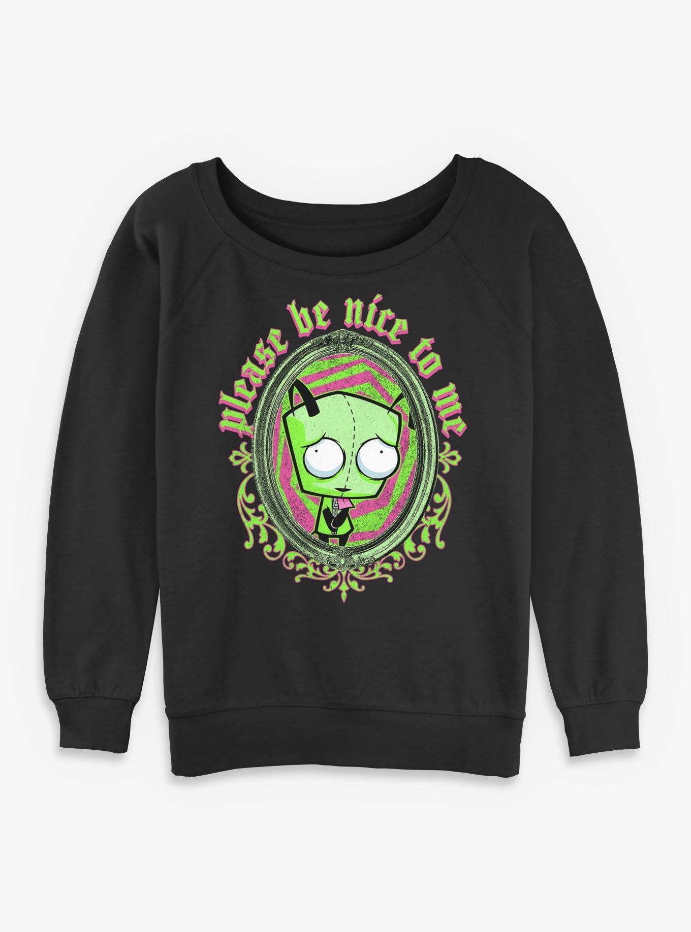 Invader ZIM Please Be Nice To Me Girls Slouchy Sweatshirt, , hi-res