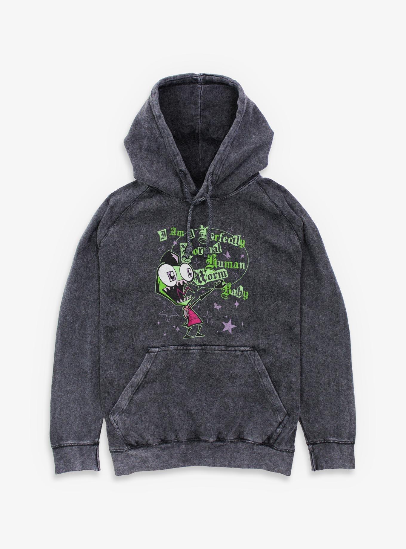 Invader ZIM Human Baby Worm Mineral Wash Hoodie, , hi-res