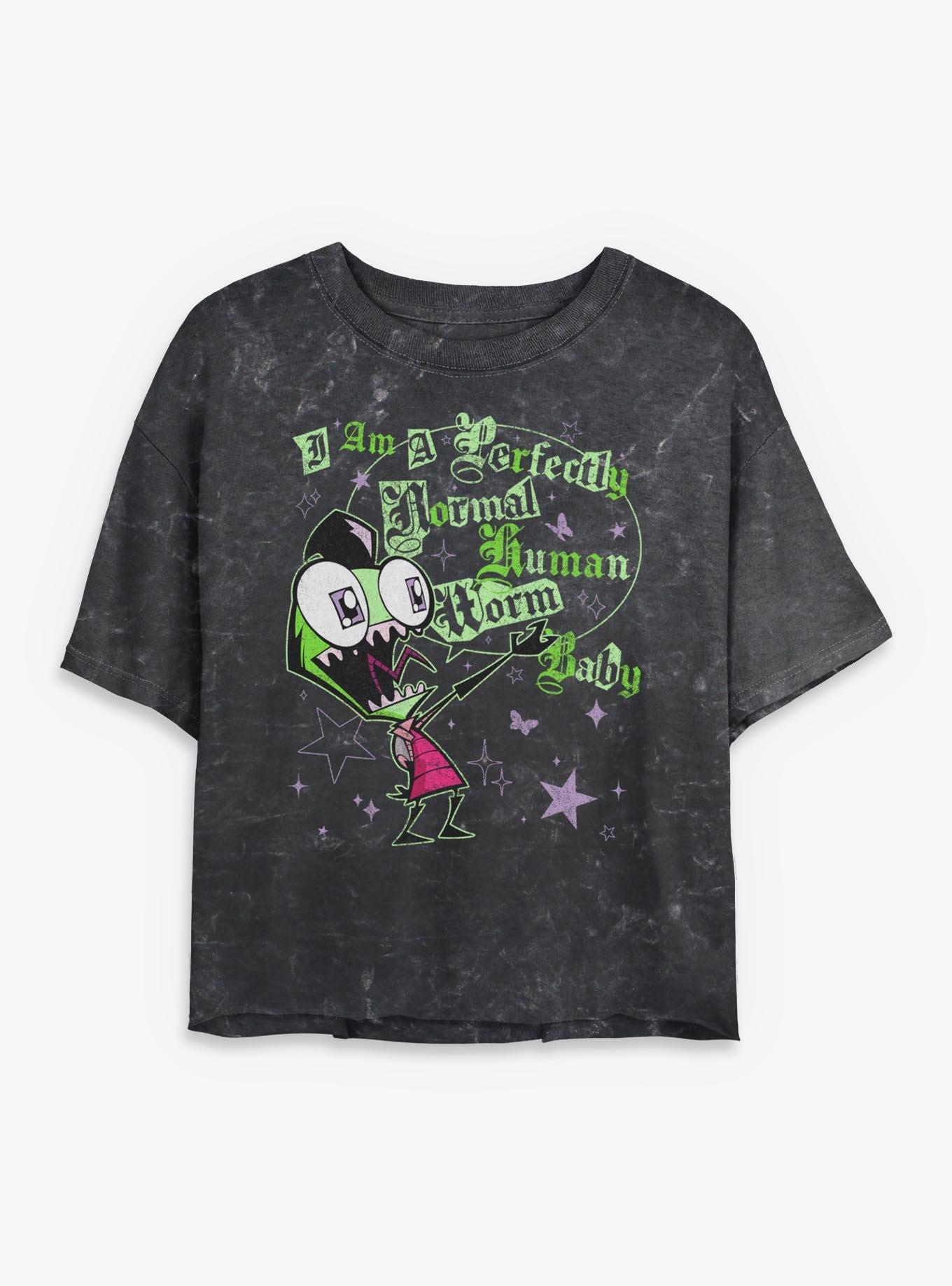 Invader ZIM Human Baby Worm Girls Mineral Wash Crop T-Shirt, , hi-res